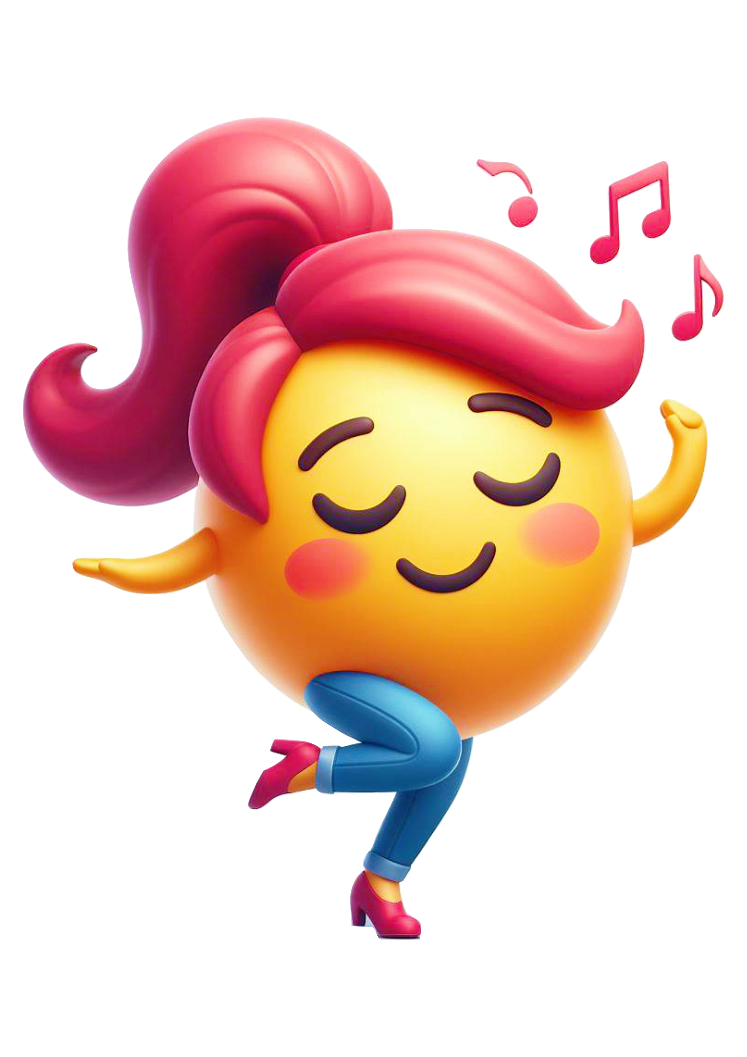 Emoji feminino engraçado dançando de salto alto png