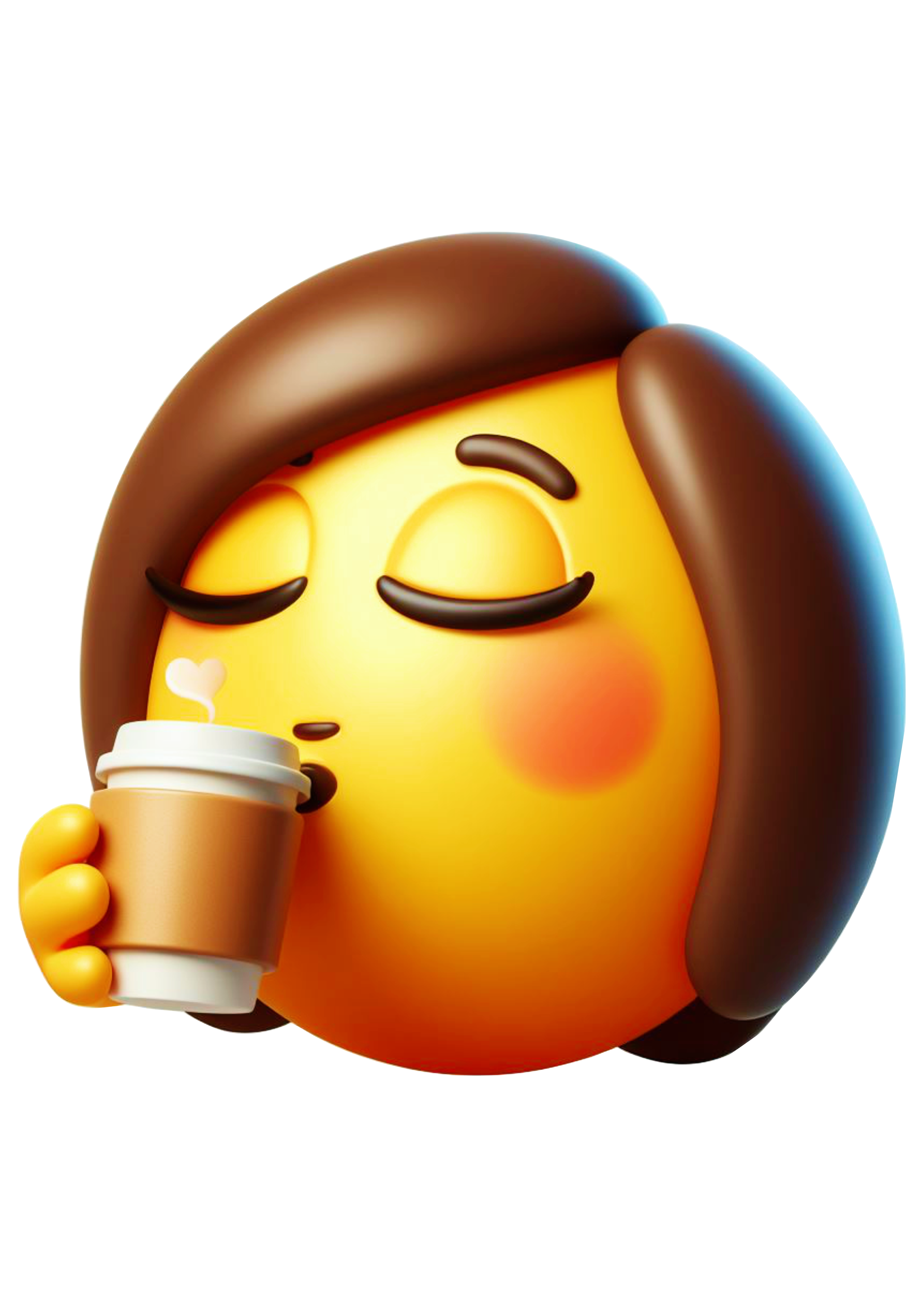 Emoji para whatsapp facebook PNG mulher tomando cafezinho imagens fundo transparente