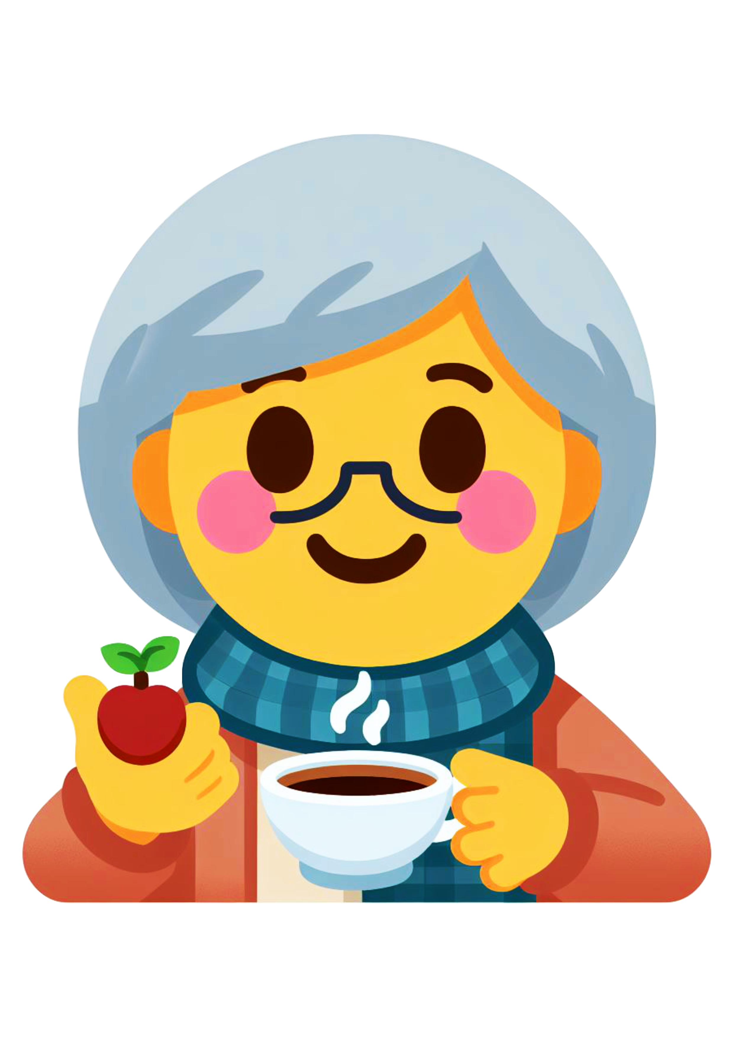 Emoji senhora tomando cafezinho png