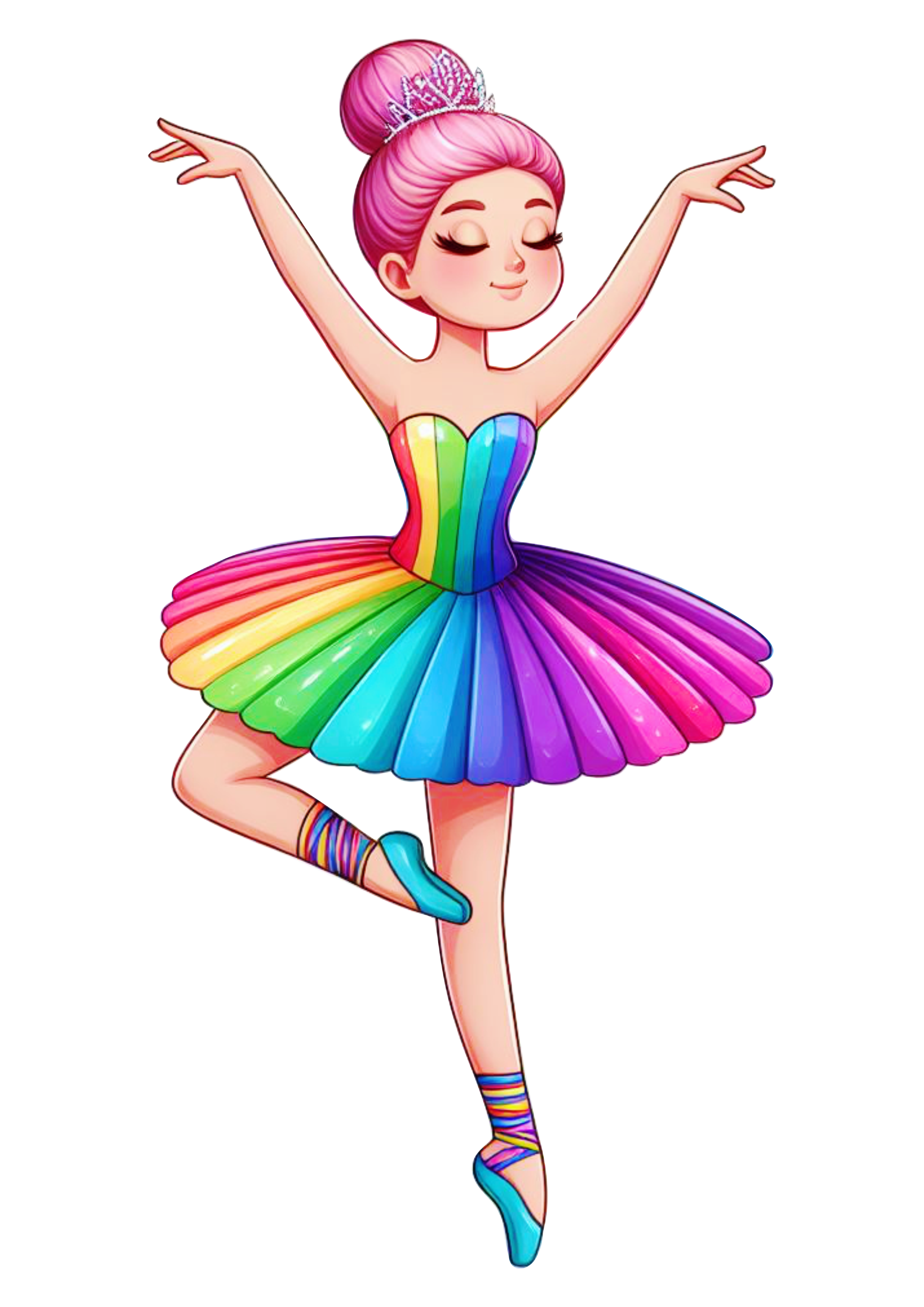 Bailarina menina ruiva com roupa colorida png