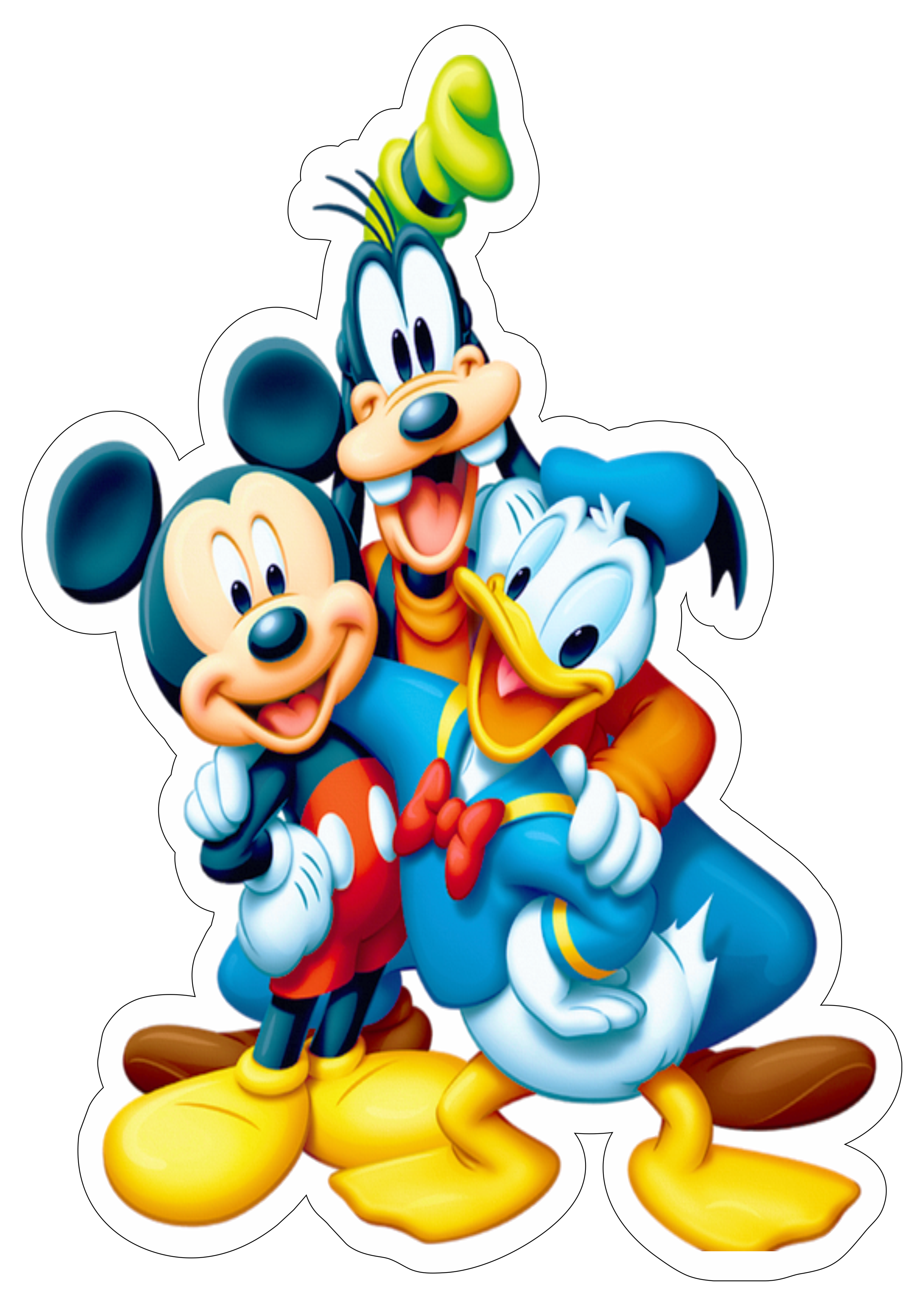 Mickey Donald e Pateta imagem com contorno png