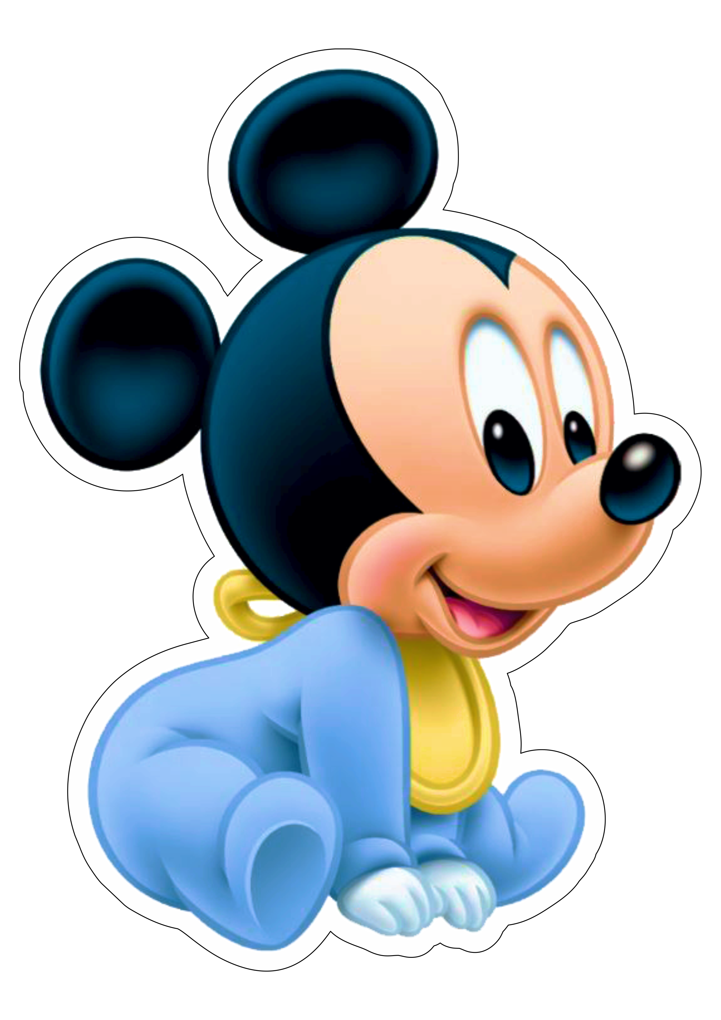 Mickey Mouse Baby desenho infantil imagem com contorno png