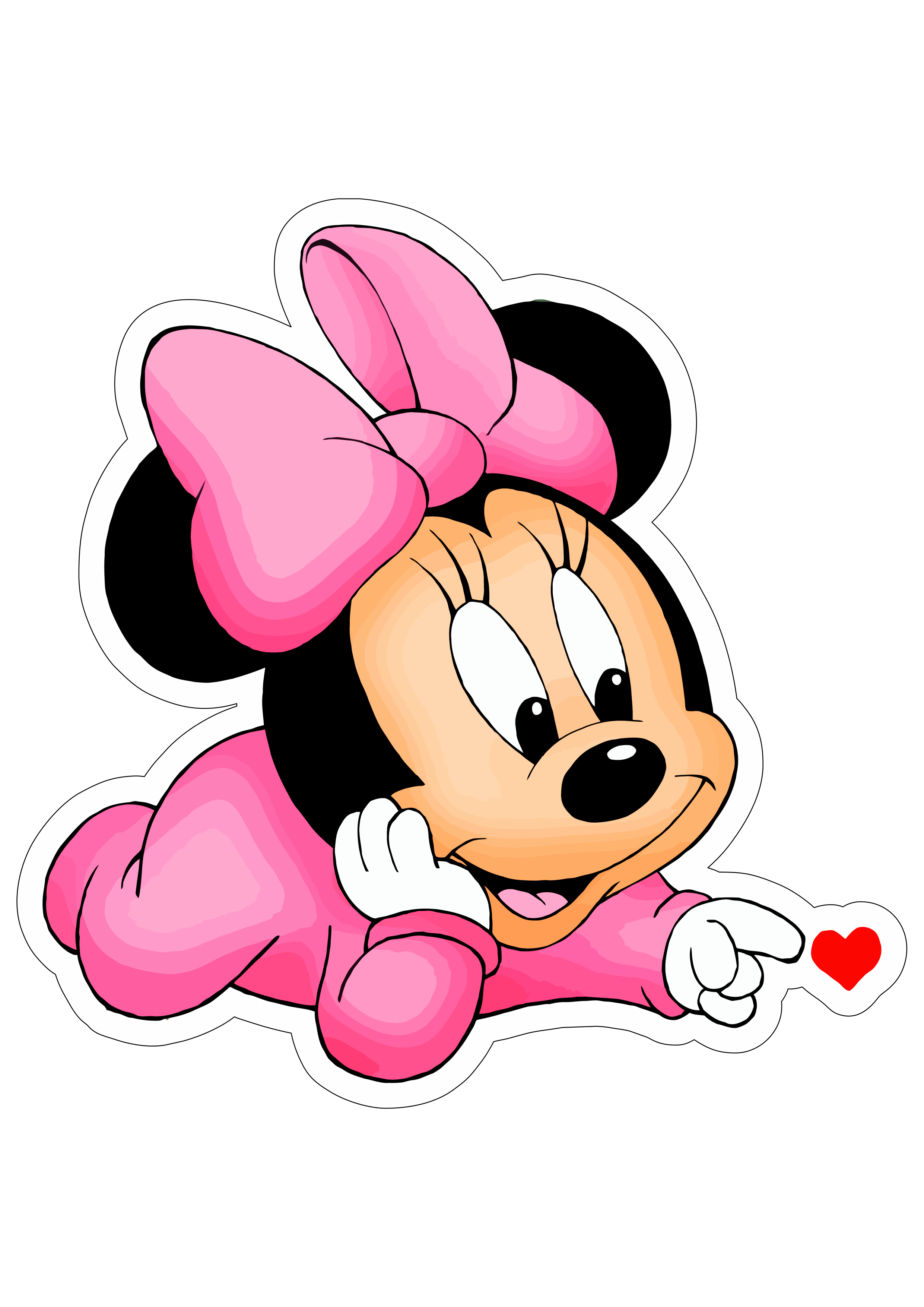 Minnie Mouse rosa baby personagens Disney png
