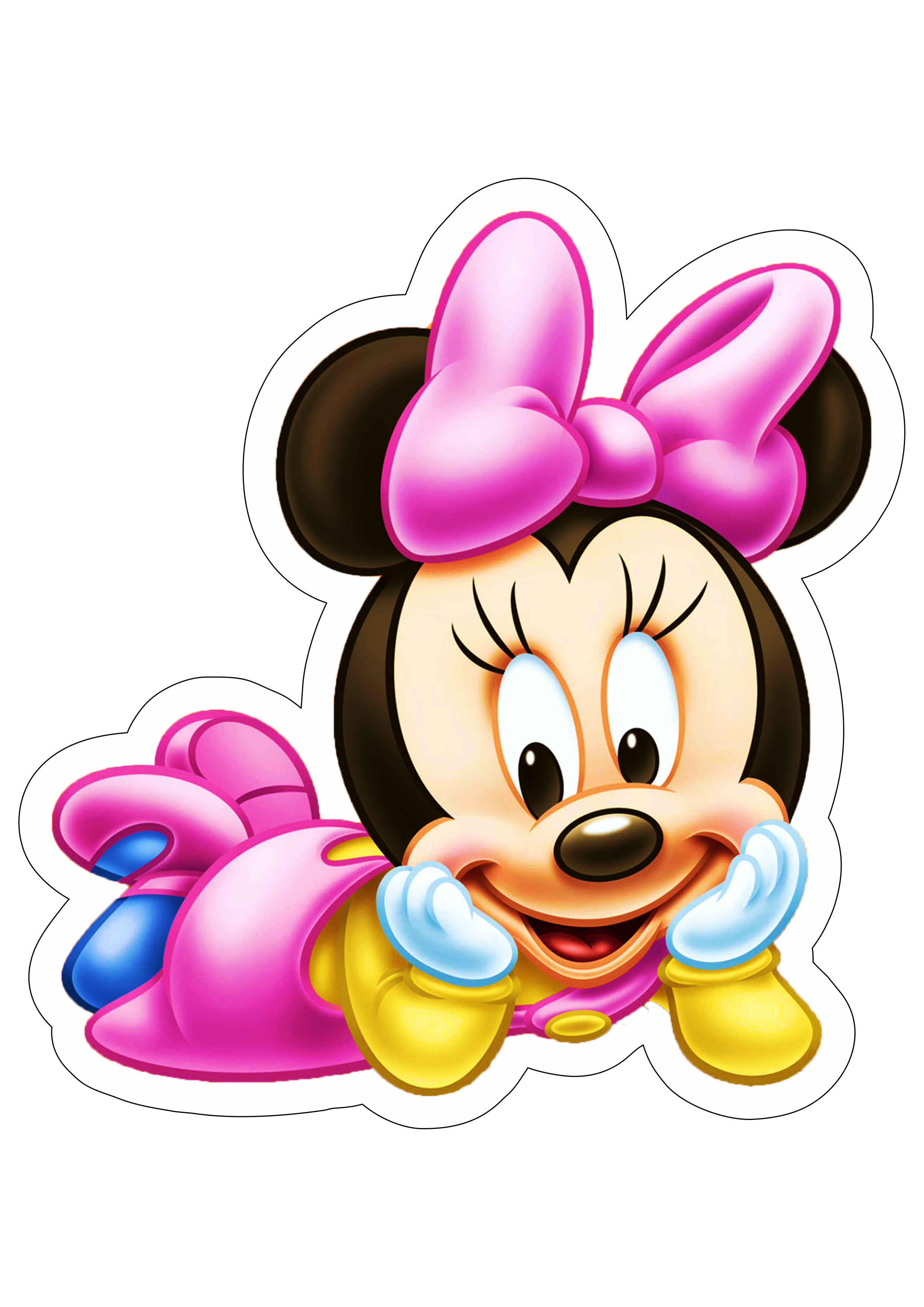 Minnie rosa baby fundo transparente com contorno Disney png