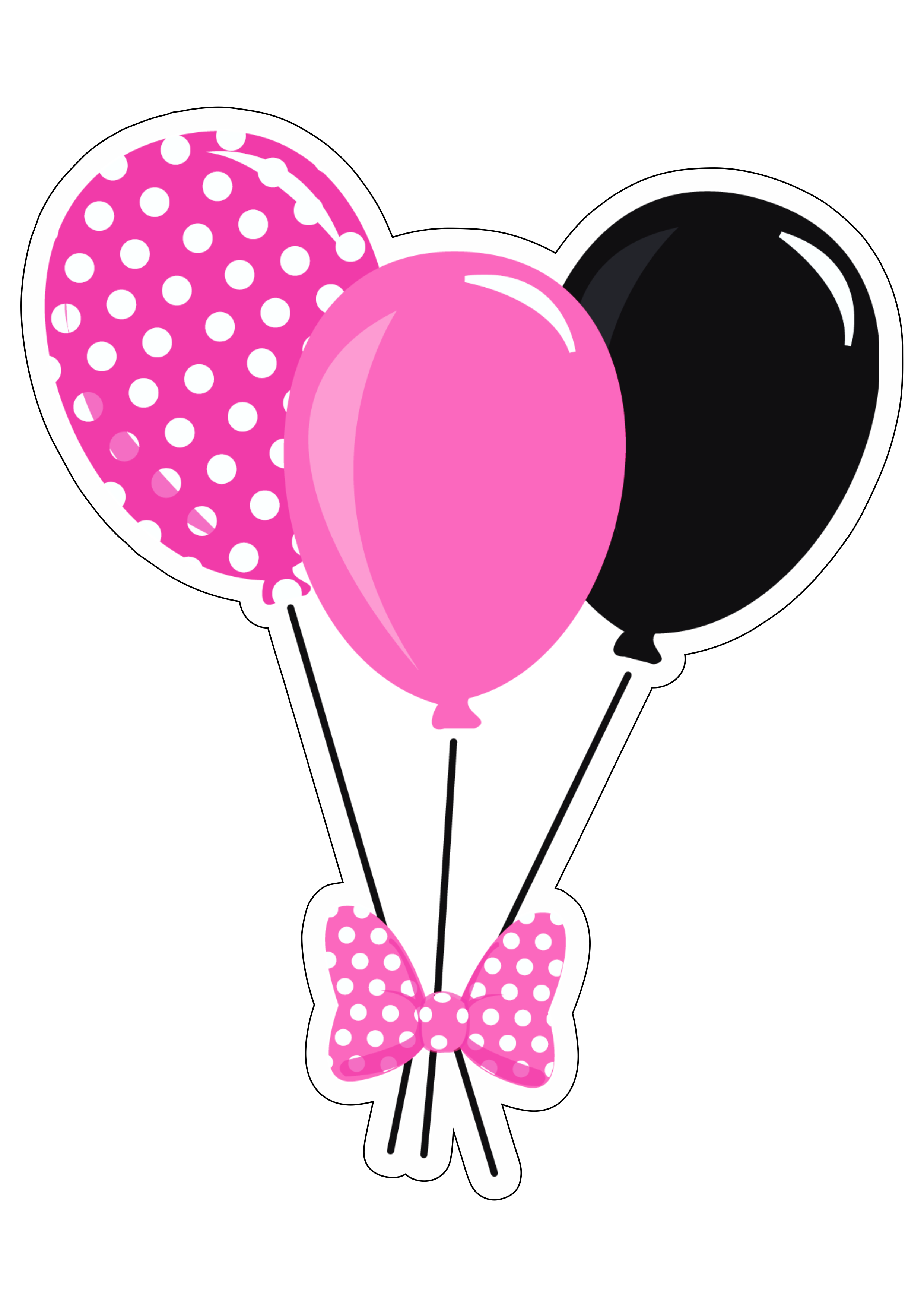 Balões de decoração Minnie rosa decoração de festa infantil png