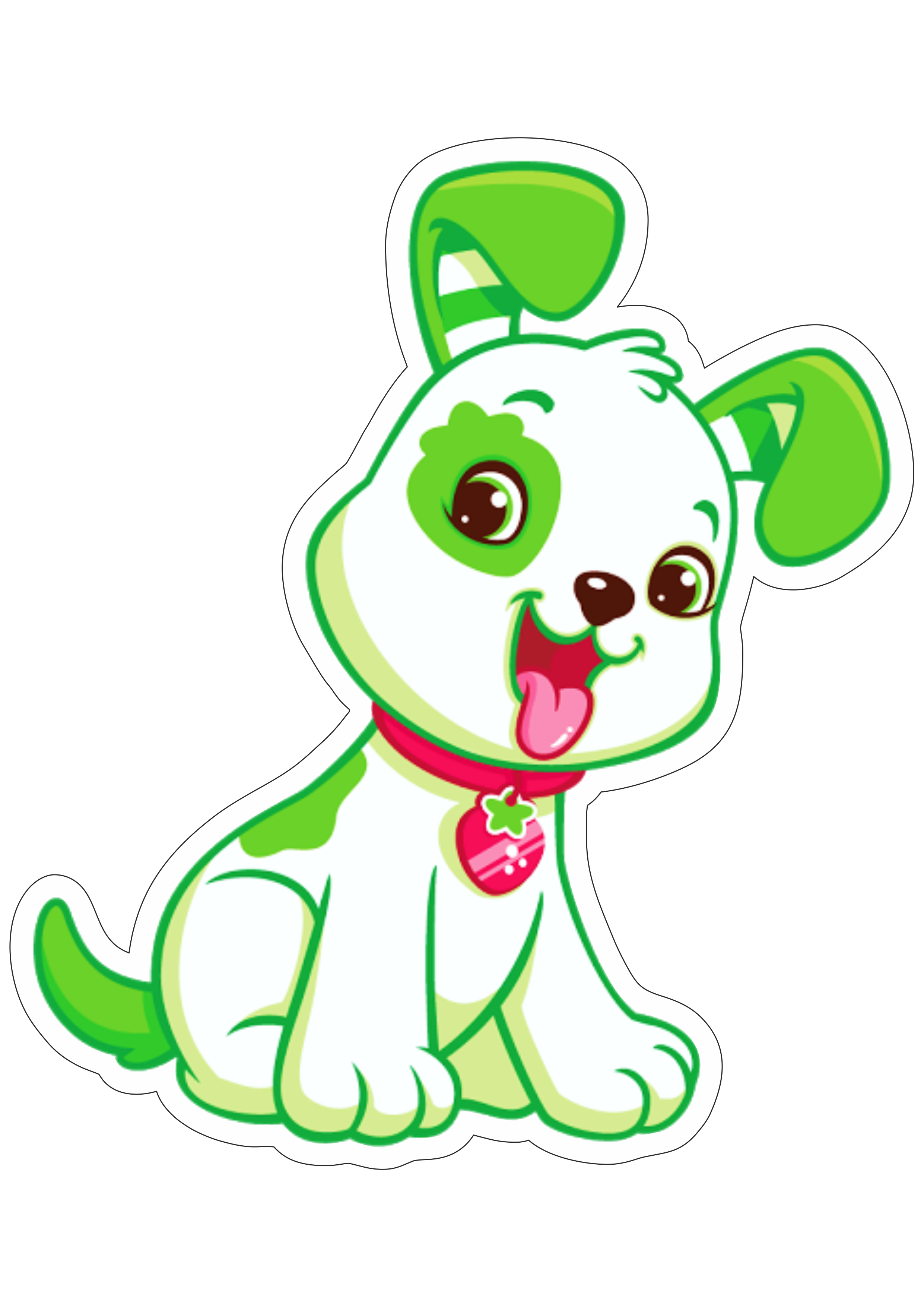 Moranguinho cachorrinho verde imagens fundo transparente com contorno png
