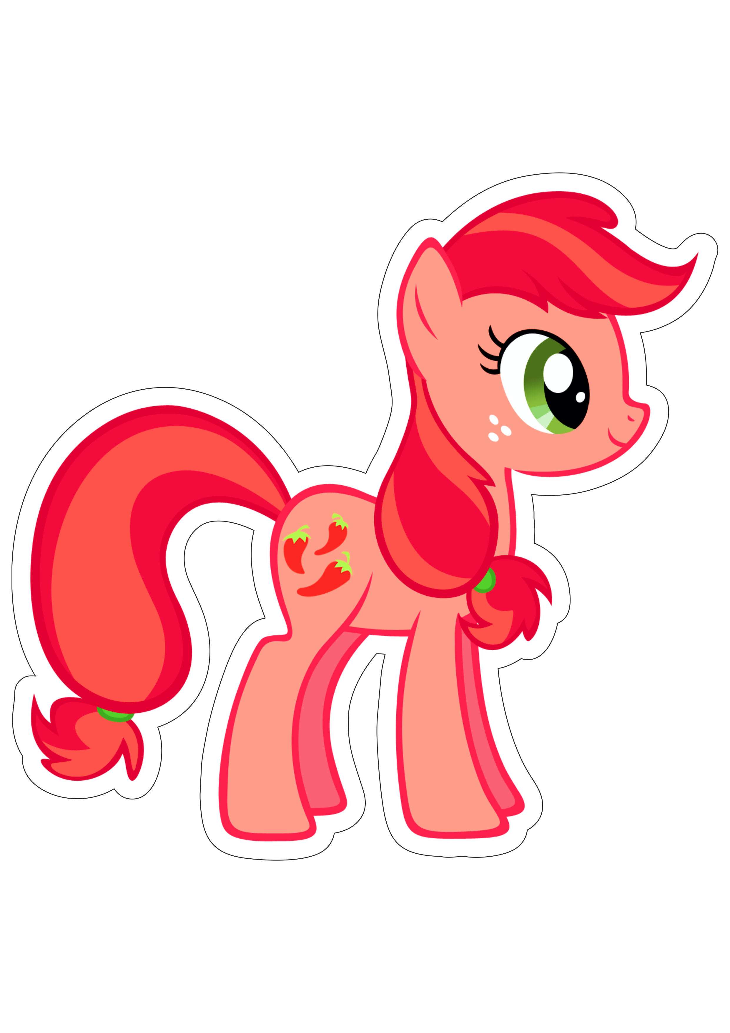 My Little Pony cavalinho vermelho com contorno para recorte png
