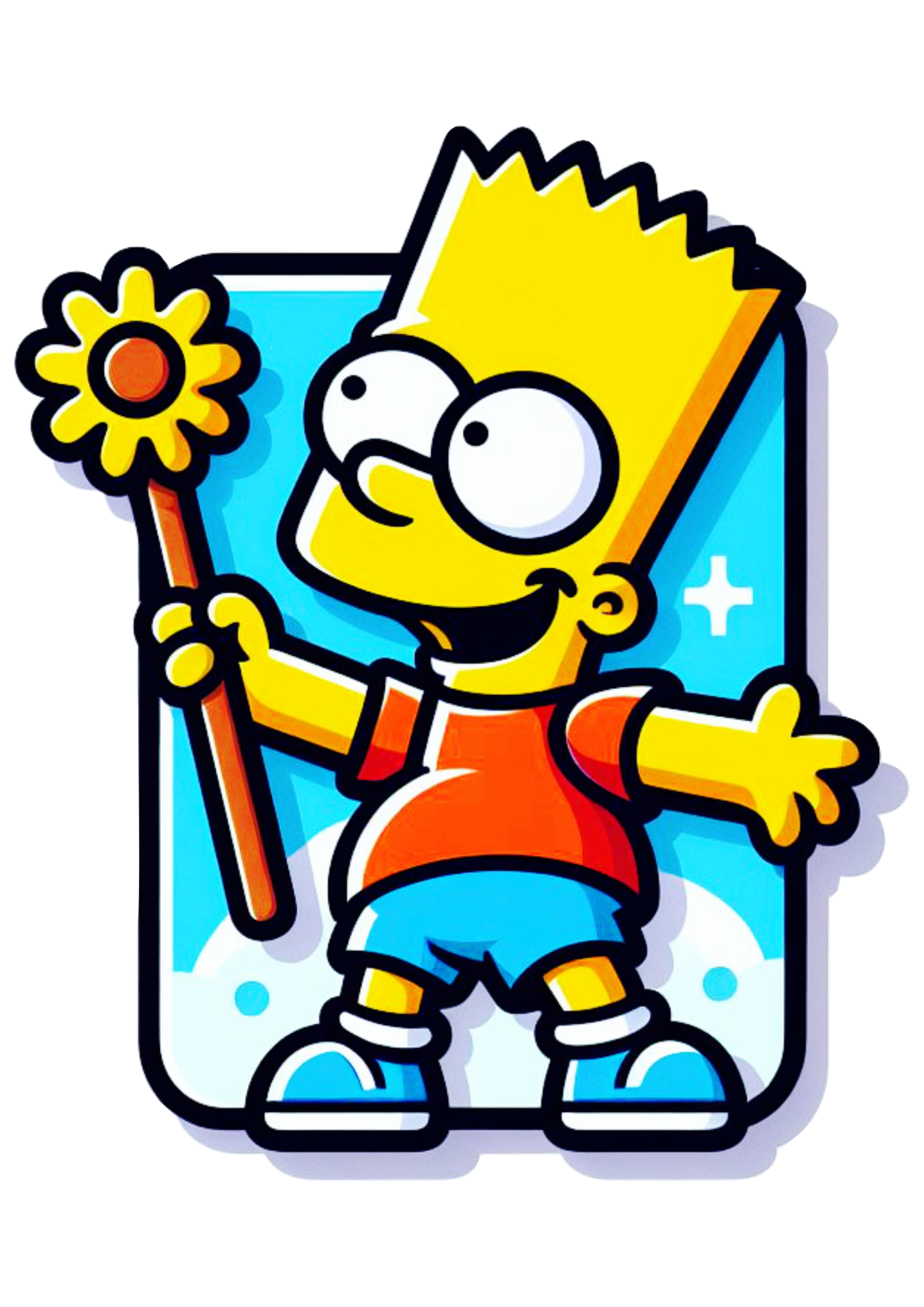 Bart Simpson images segurando uma flor  png