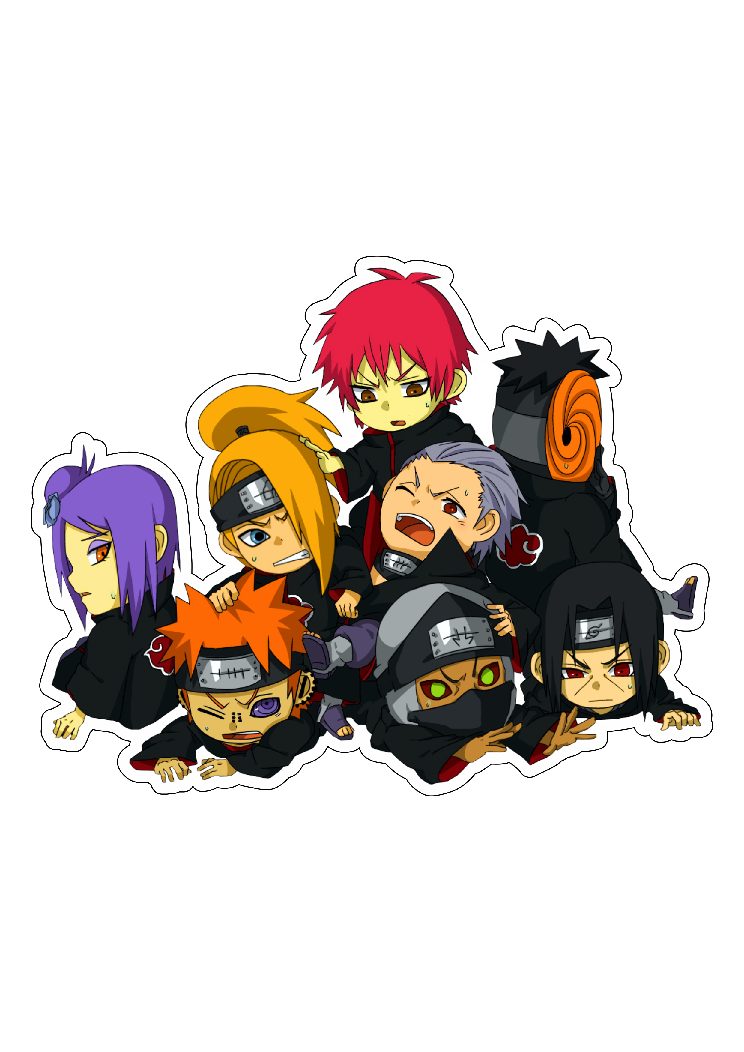 Naruto ninjas renegados Akatsuki japonês Kimimaro personagem miniatura fofinha png
