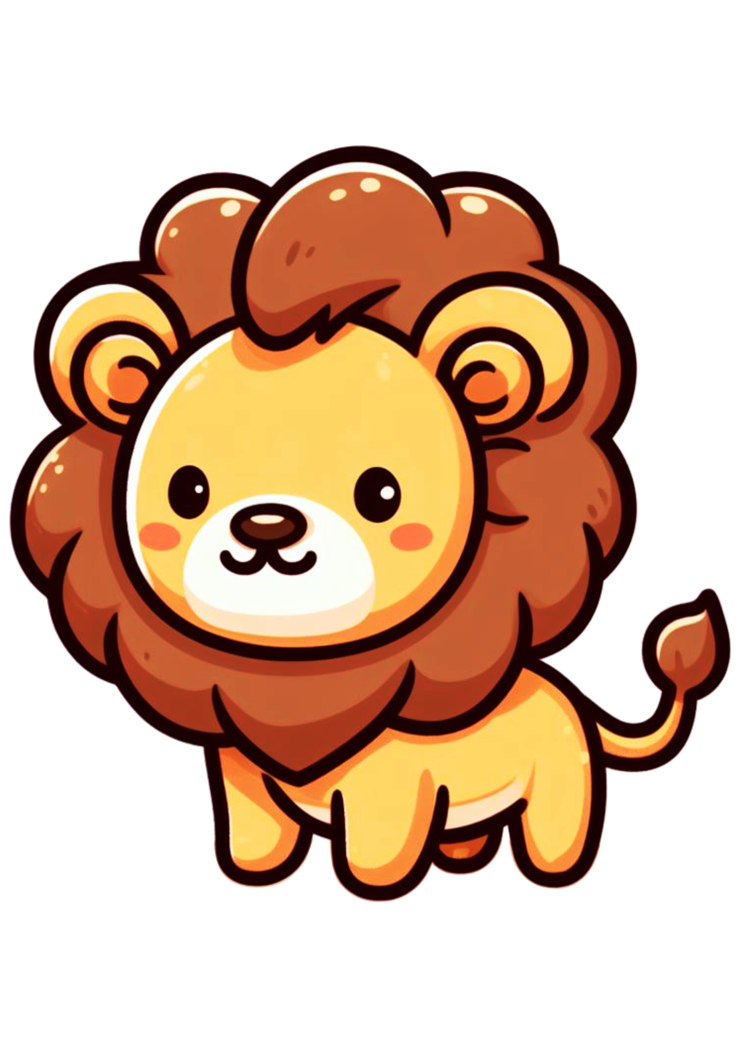 Leão fofinho desenho infantil safari png
