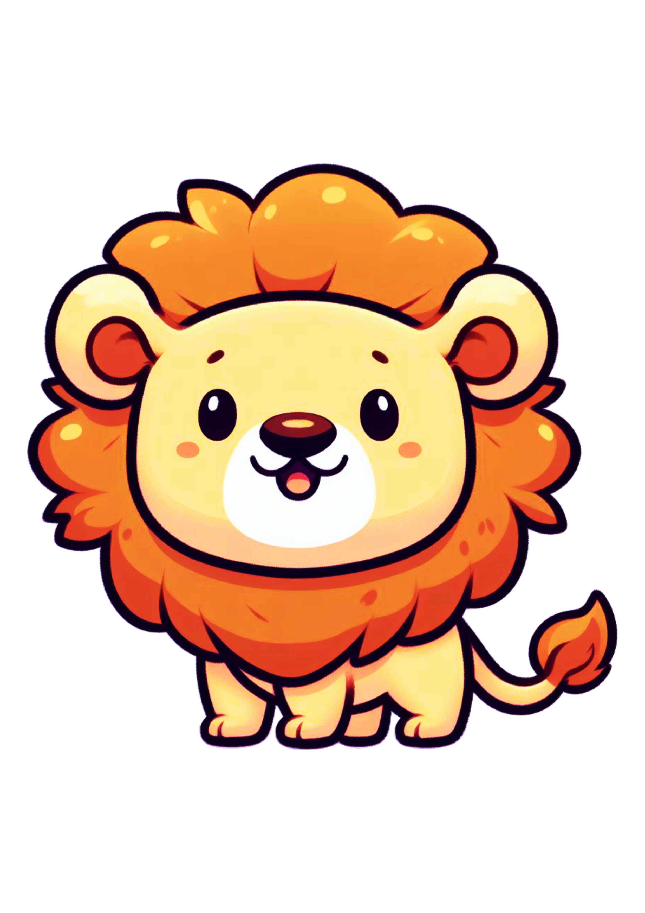 Leão fofinho desenho infantil safari de animais png