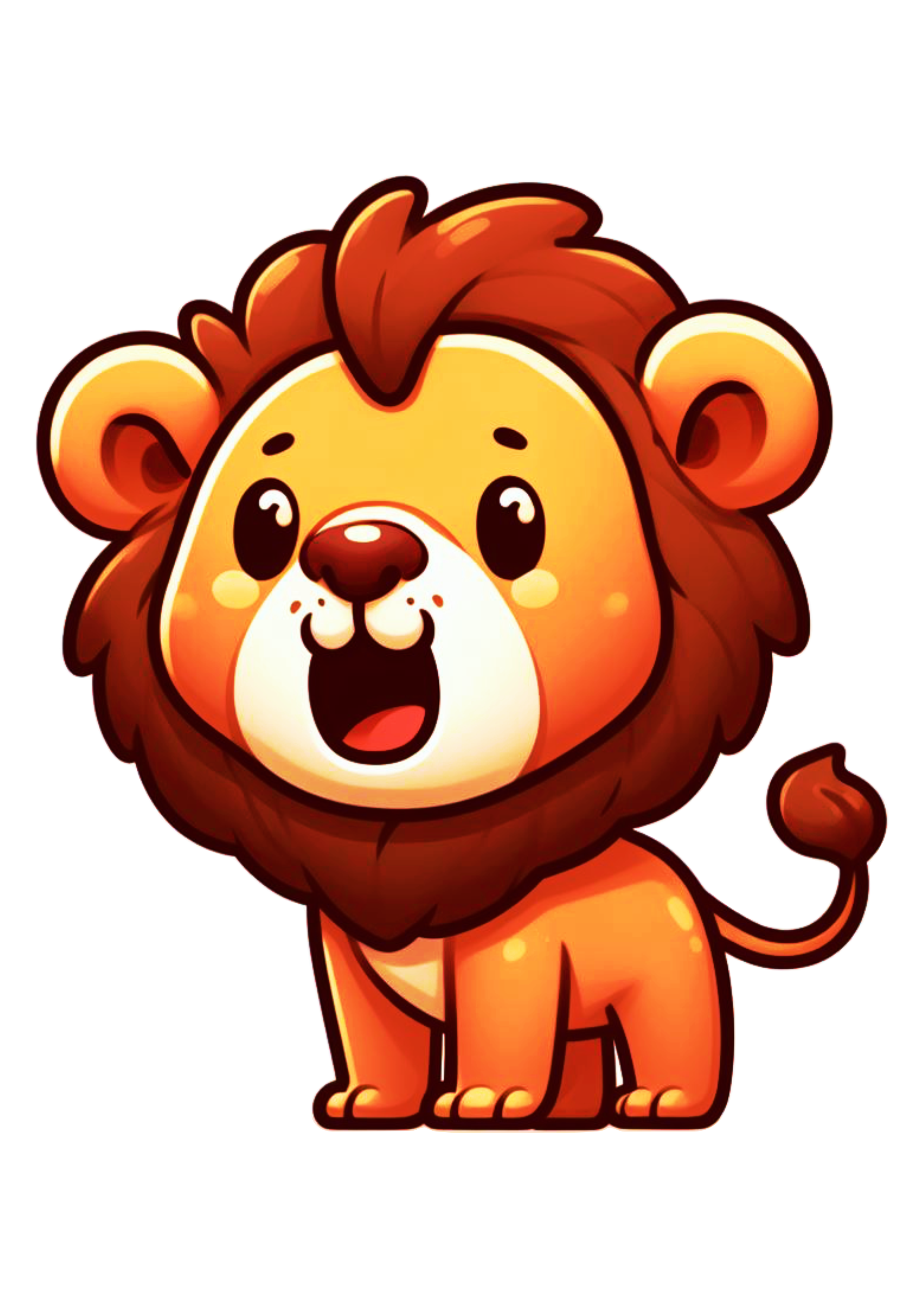 Leão fofinho desenho infantil safari de animais ilustração png