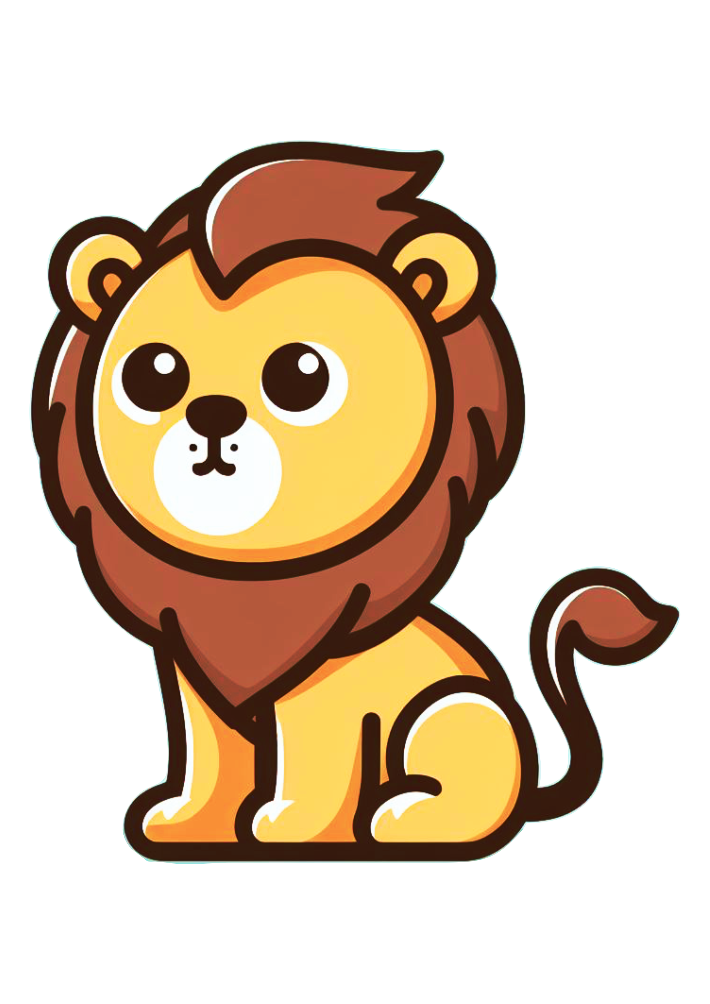 Leão fofinho desenho infantil safari de animais ilustração clipart vector png imagens