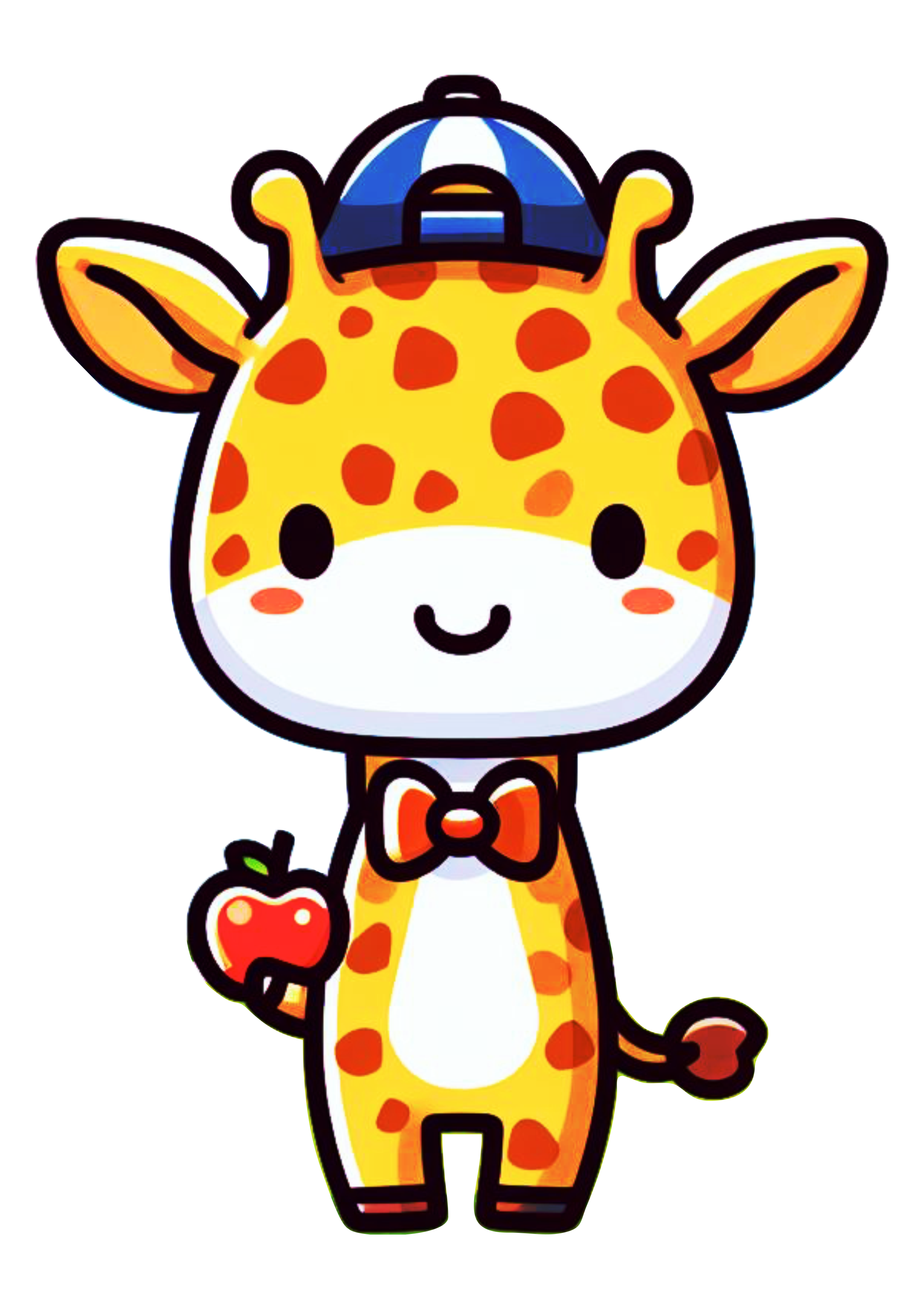 Girafa de boné desenho infantil simples safari de animais png