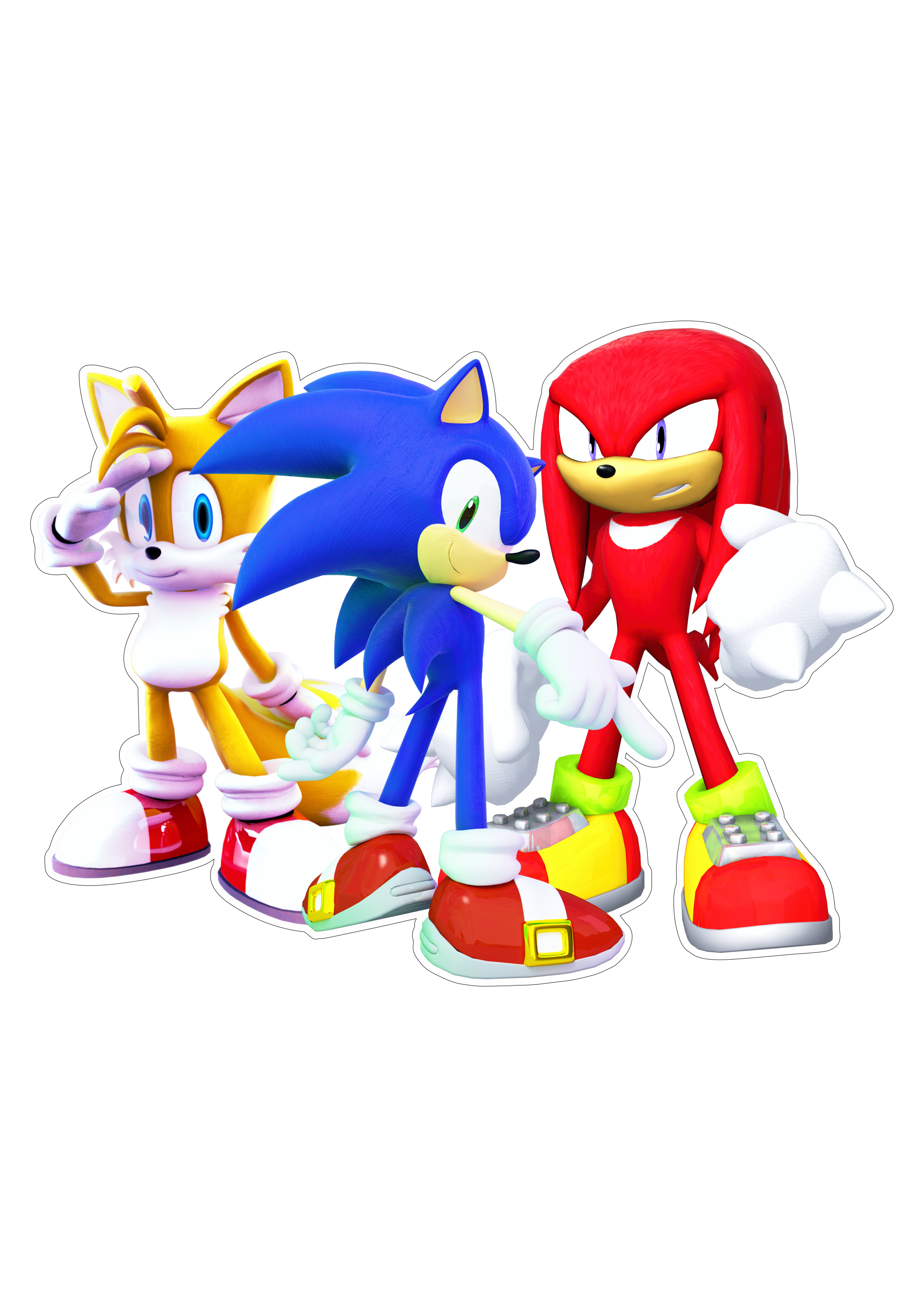Sonic the hedgehog personagens de game Sega Tails e Knucles png