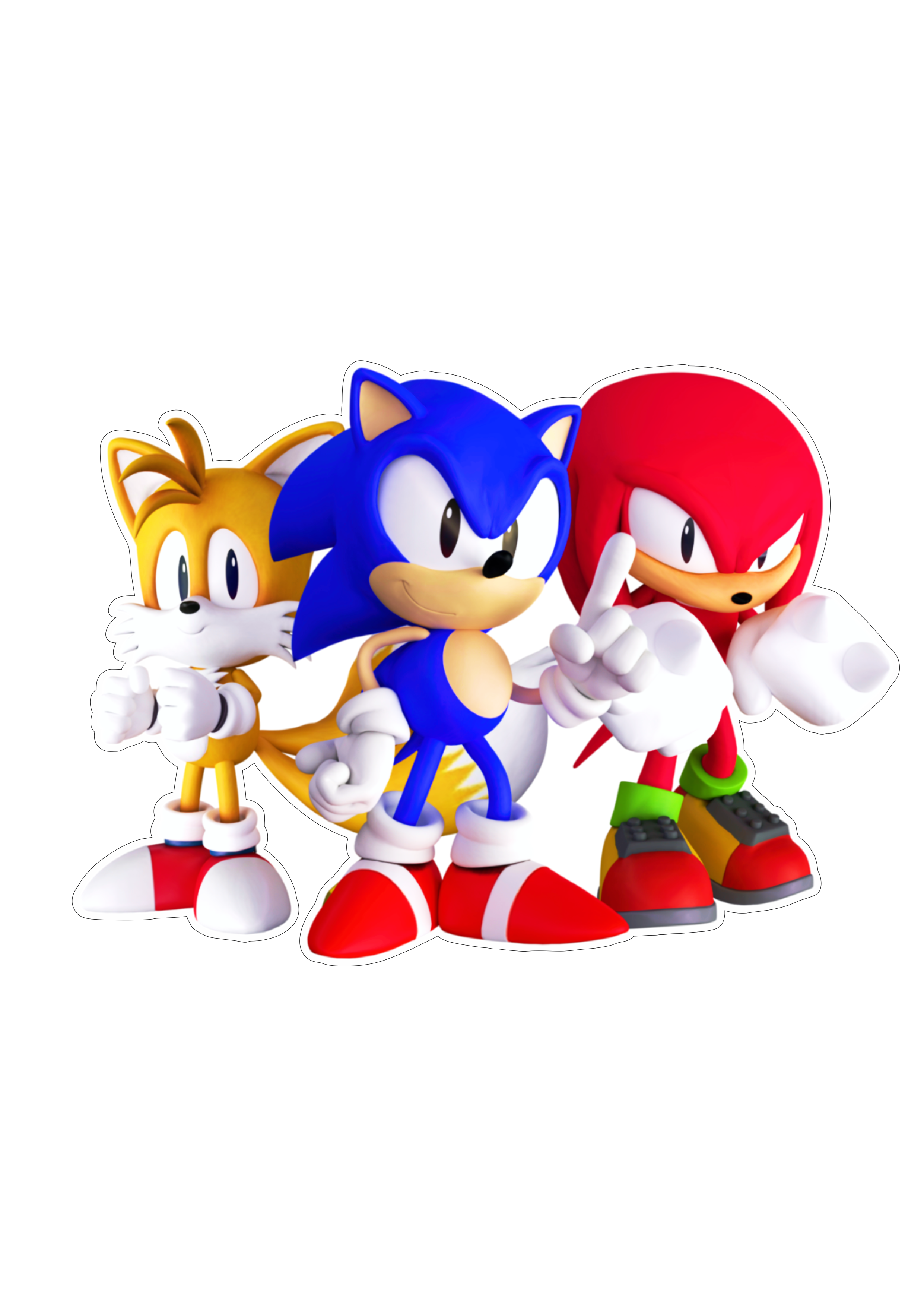 Sonic the hedgehog personagens de game Sega Tails e Knucles desenho png