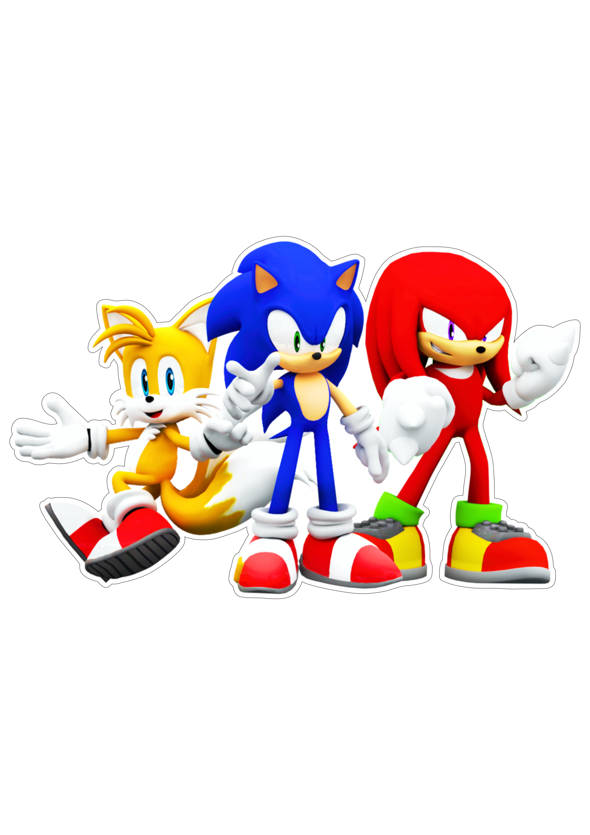 Sonic the hedgehog personagens de game Sega Tails e Knucles desenho infantil png