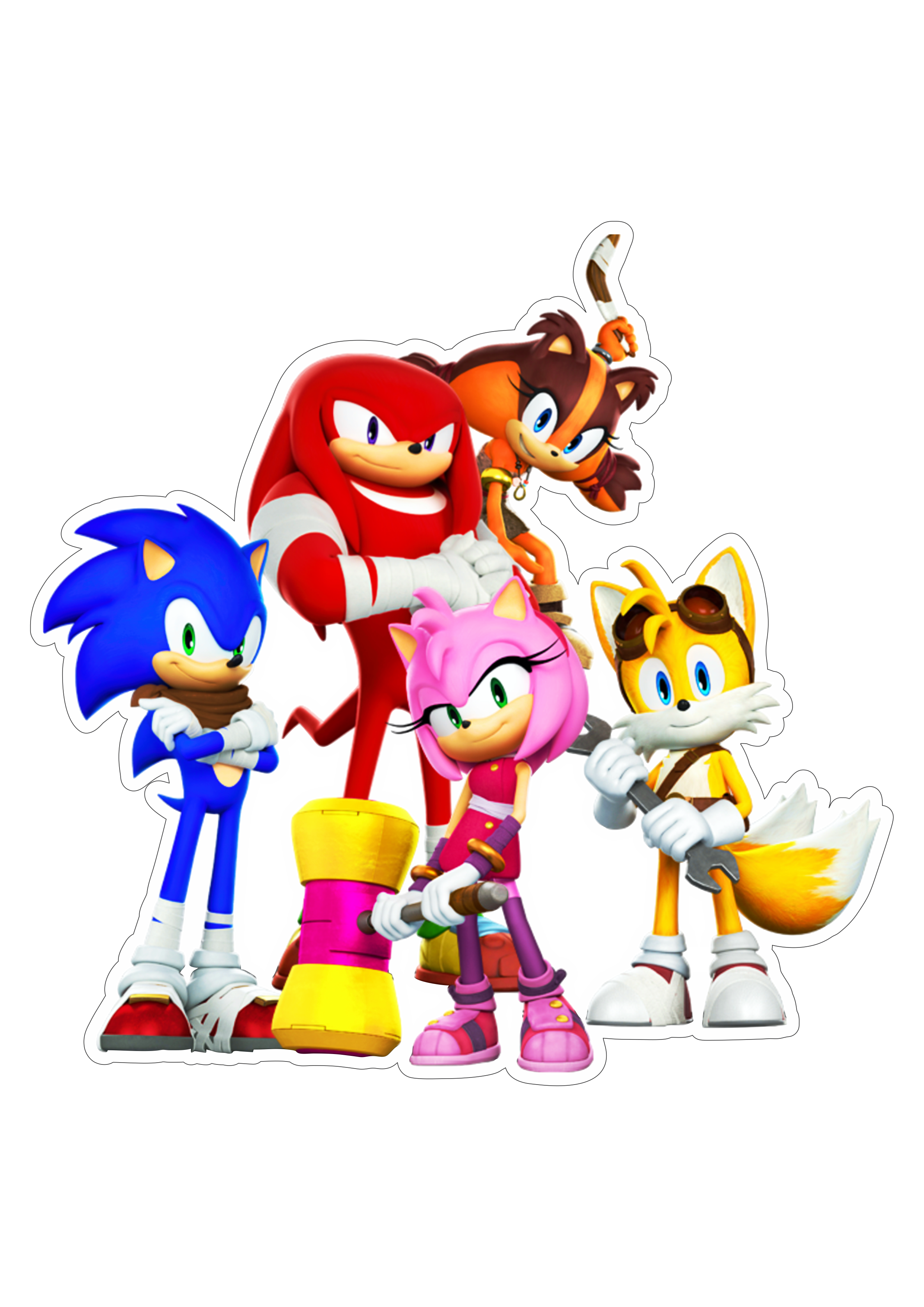 Sonic the hedgehog personagens de game Sega Tails e Knucles desenho infantil pack de imagens png