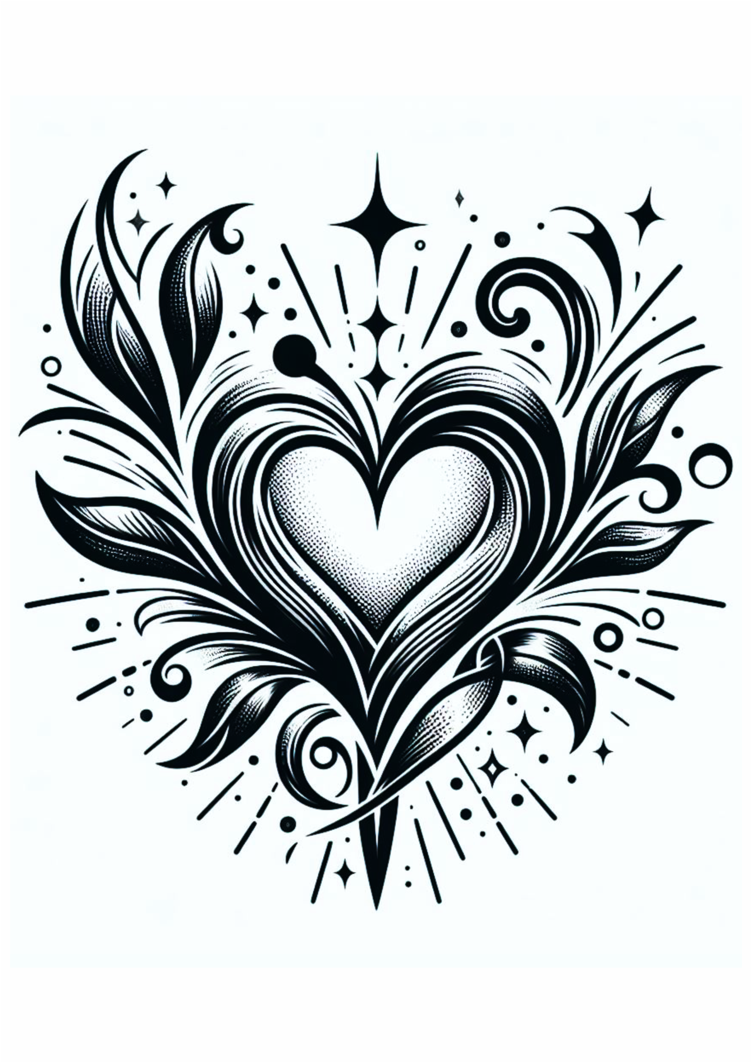 Desenho simples para tatuagem feminina coração png