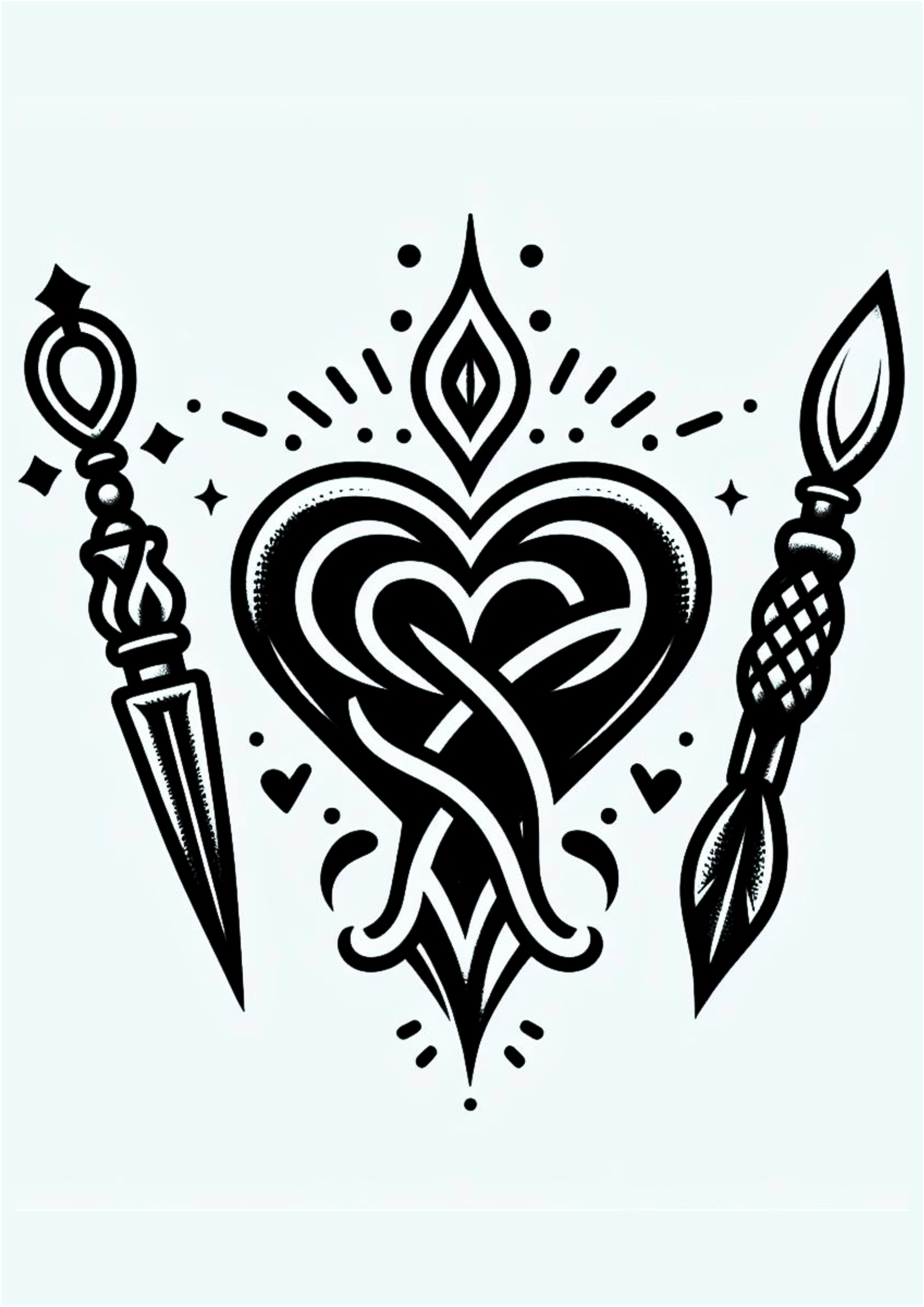 Tatuagem grátis coração tatoo heart artes gráficas desenho simples png