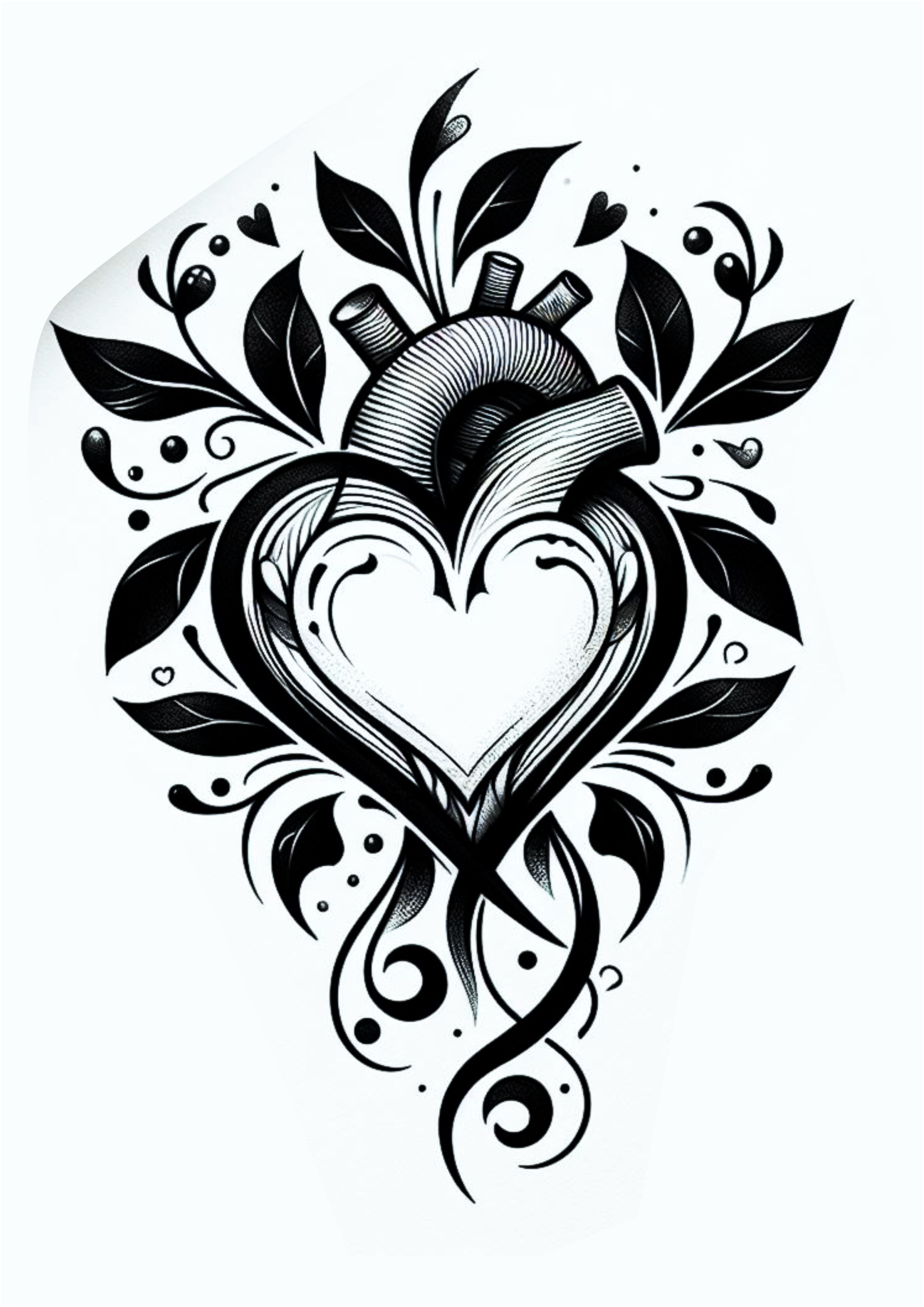 Desenho simples para tatuagem feminina coração heart plantas png