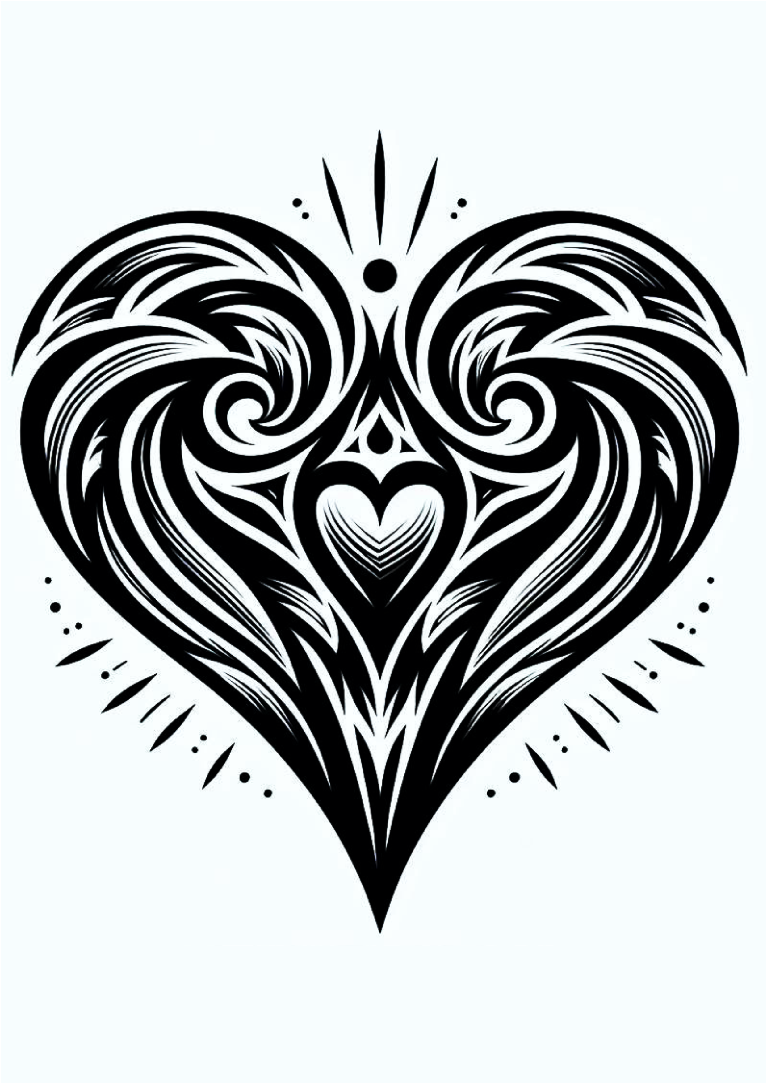 Tatuagem simples feminina coração desenho png