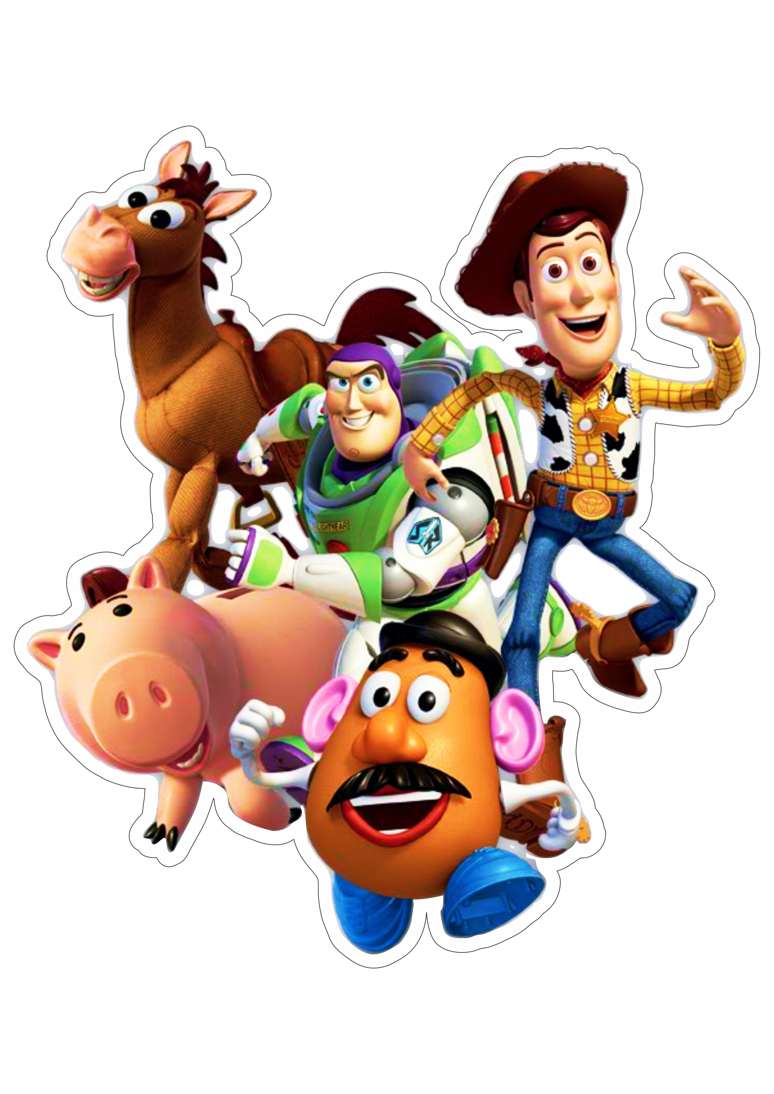 Toy story personagens Disney Pixar decoração desenho png