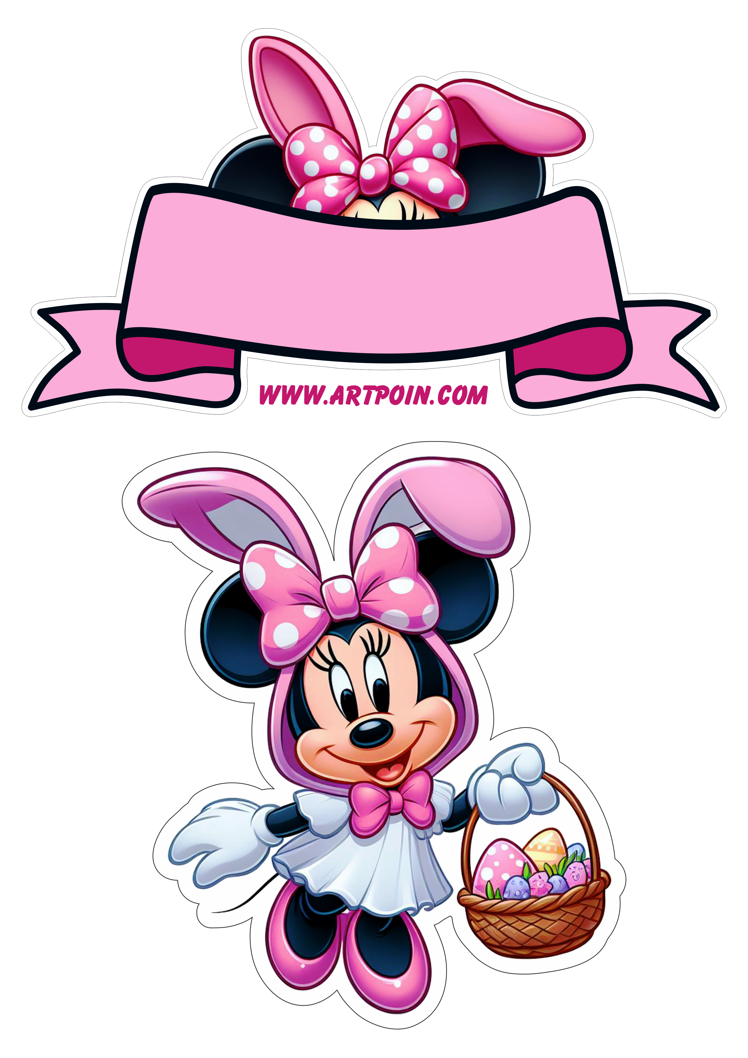 Minnie Mouse festa de páscoa infantil topo de bolo hora da festa  png