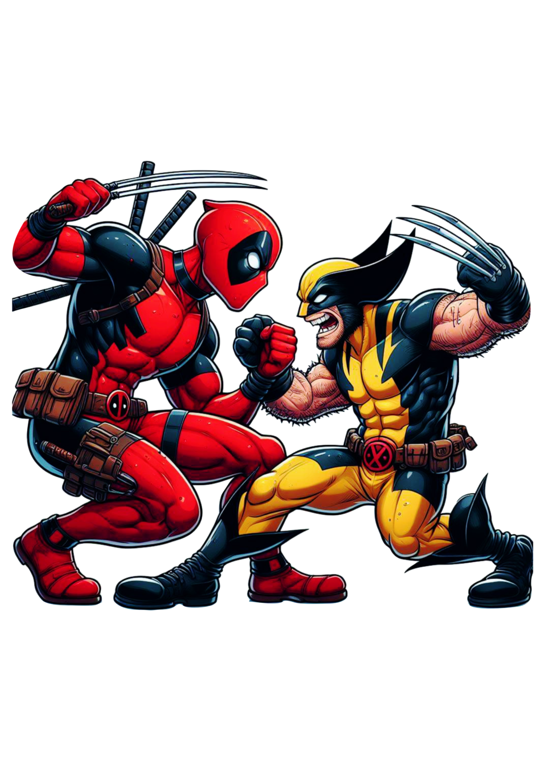 Deadpool E Wolverine Lutando Novo Filme Da Marvel Lanamento Hq Png