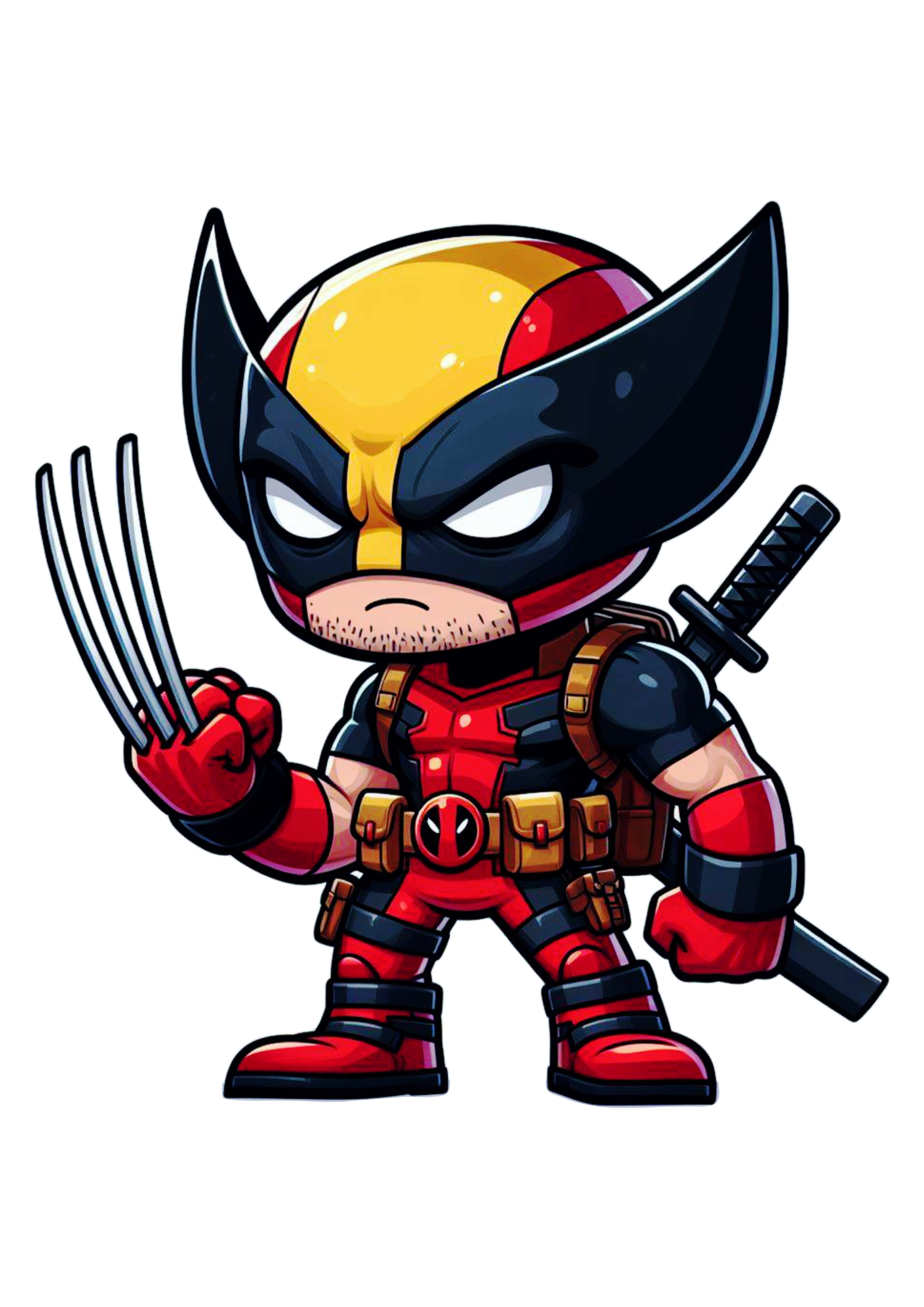 Deadpool fantasiado de Wolverine X-men clipart desenho png