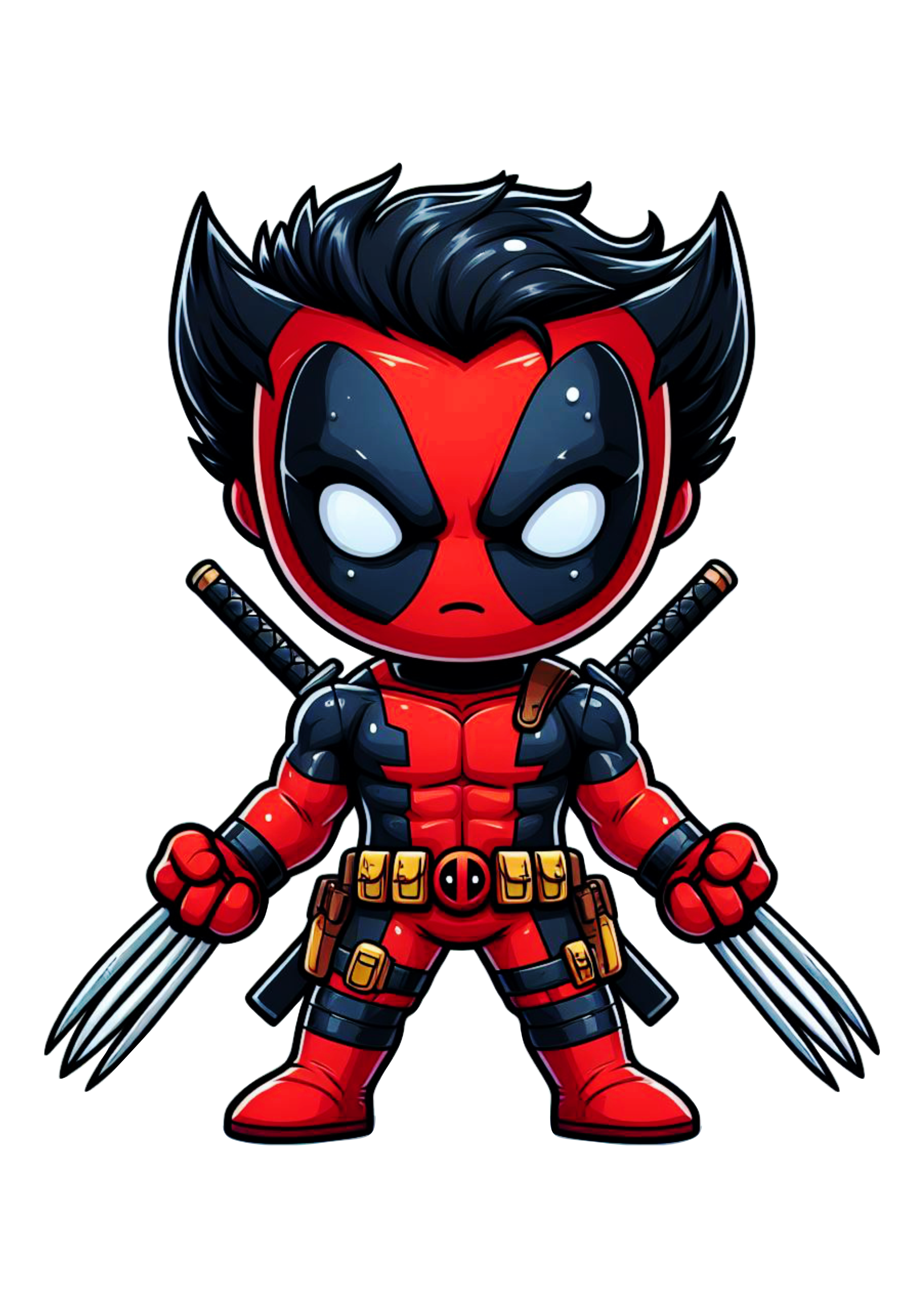 Deadpool fantasiado de Wolverine X-men clipart desenho infantil png