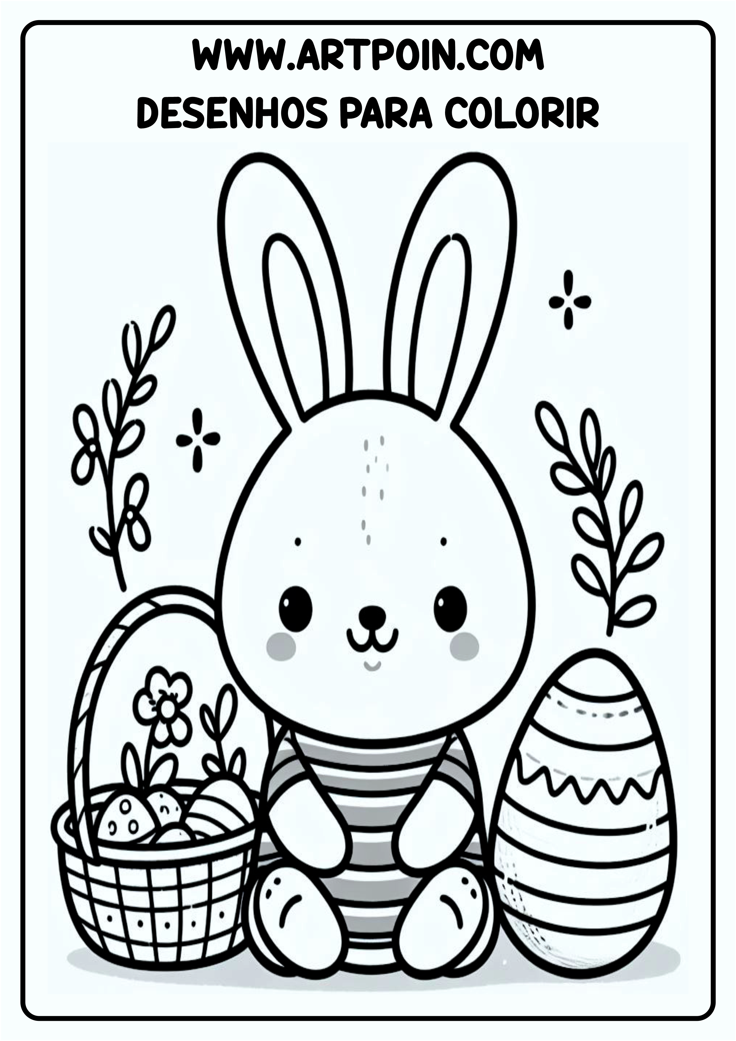 Desenho para colorir coelhinho da páscoa atividade para criança ovo de chocolate png