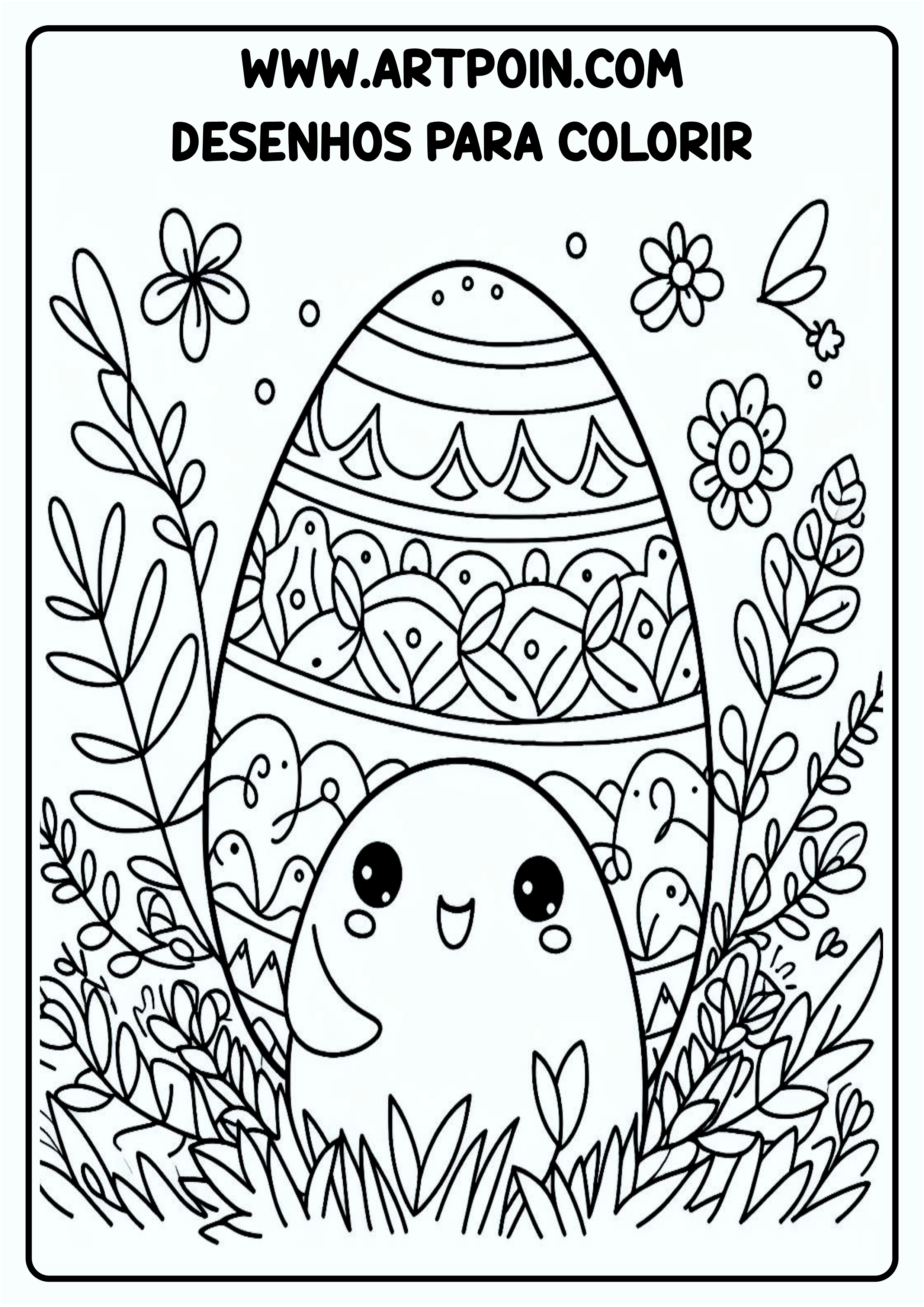Desenho para colorir ovo da páscoa png