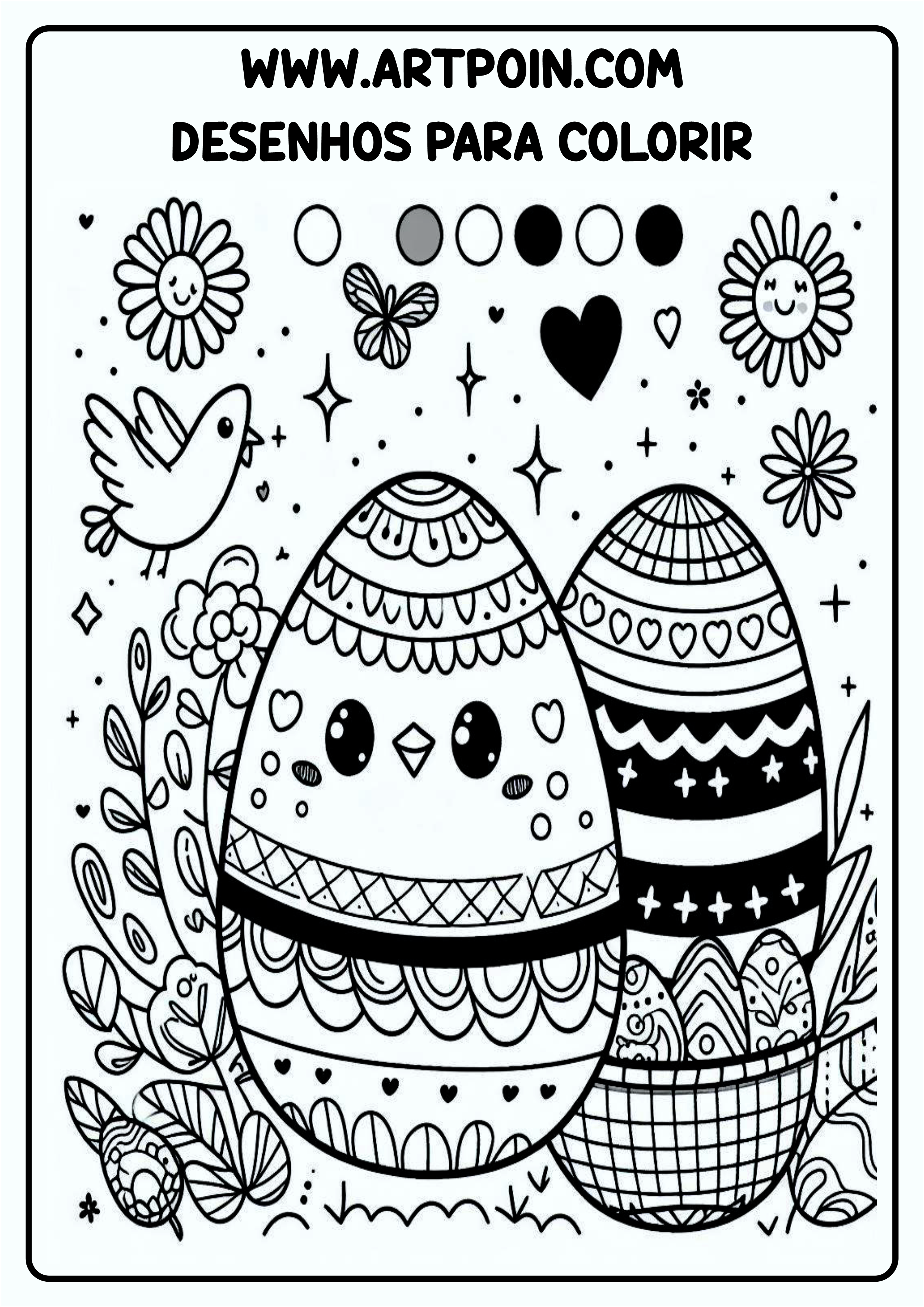 Desenho para colorir ovo da páscoa atividade png