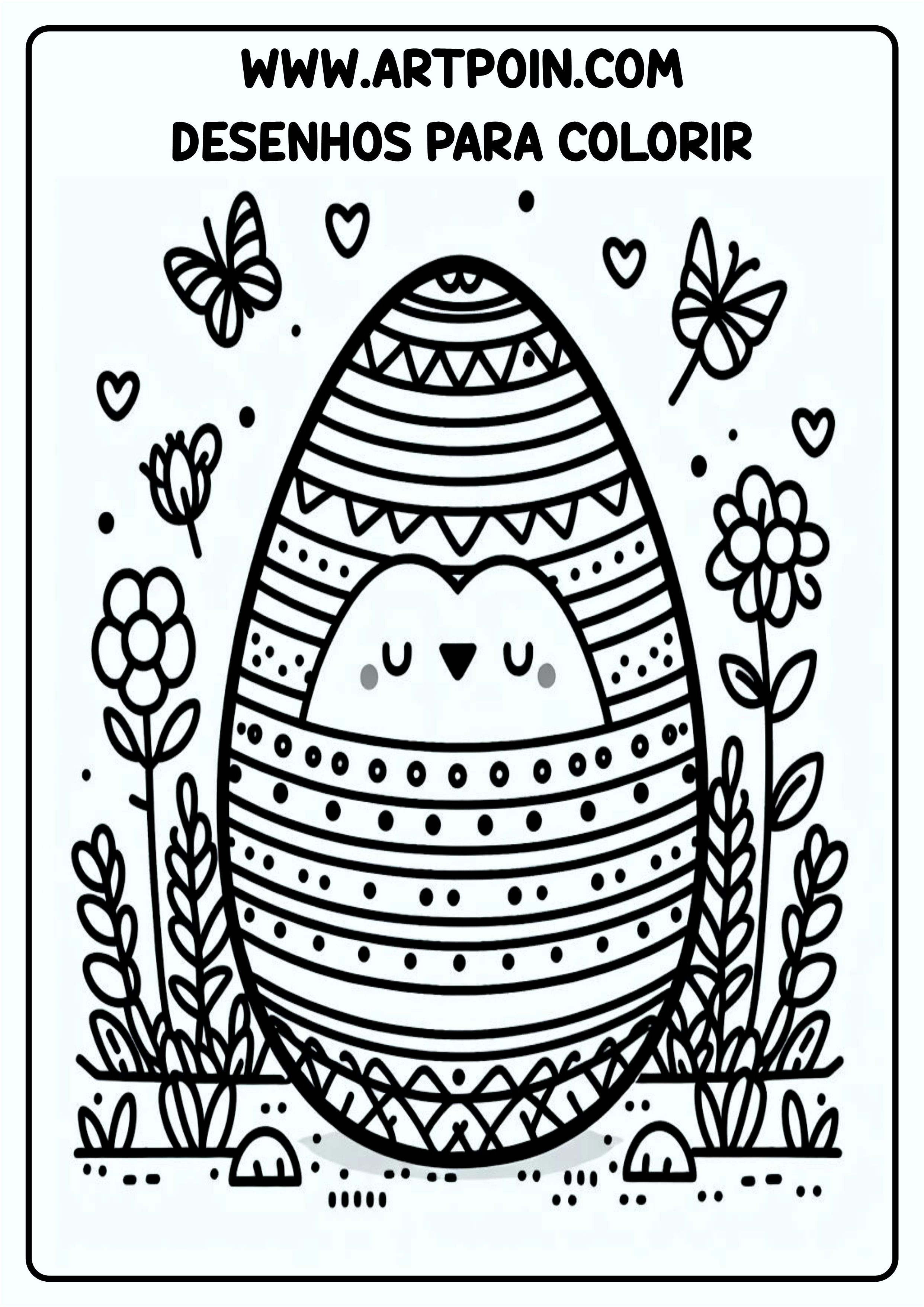 Desenho para colorir ovo da páscoa atividade escolar png