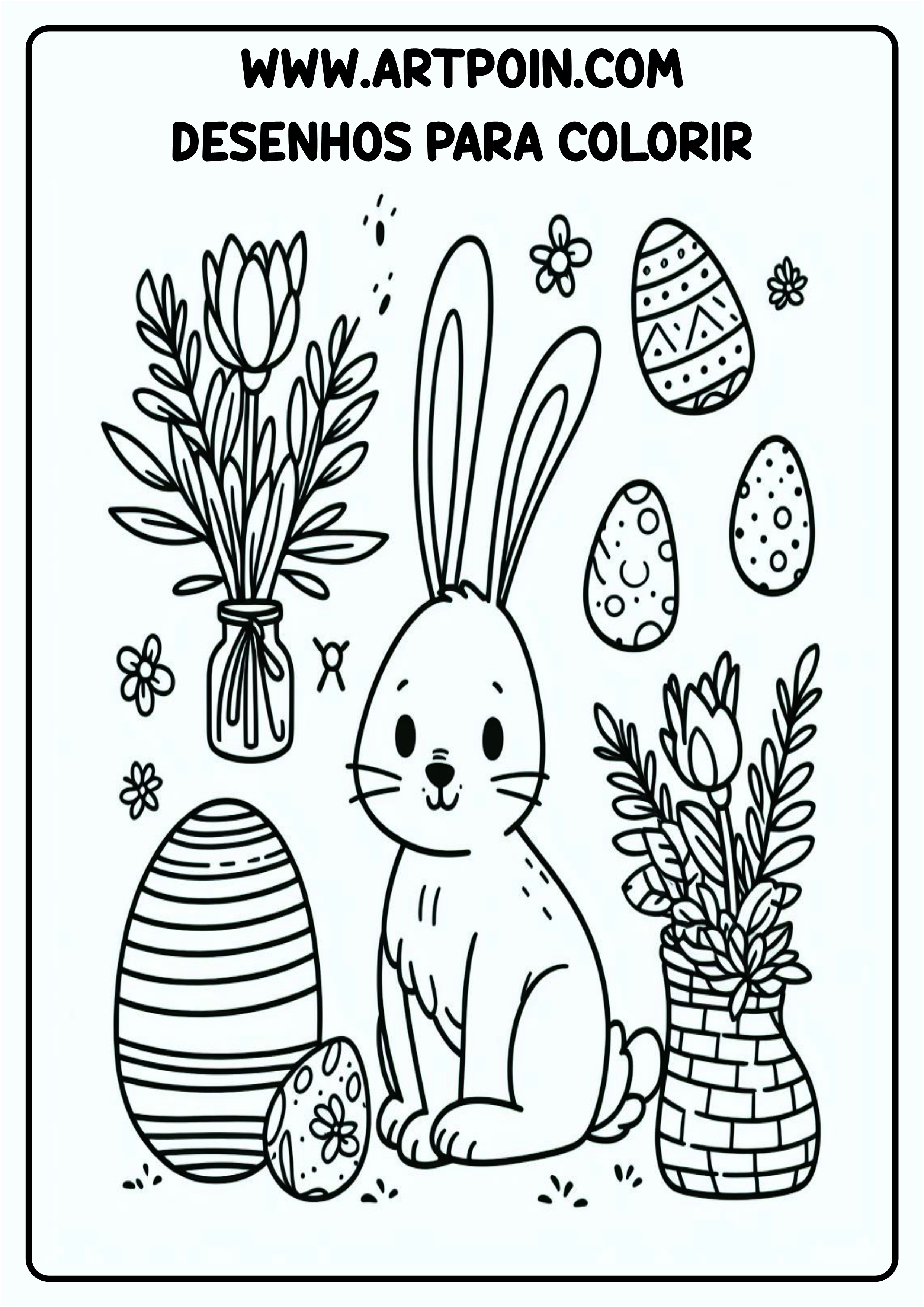 Desenho para colorir coelhinho da páscoa atividade para criança pintura símbolos png