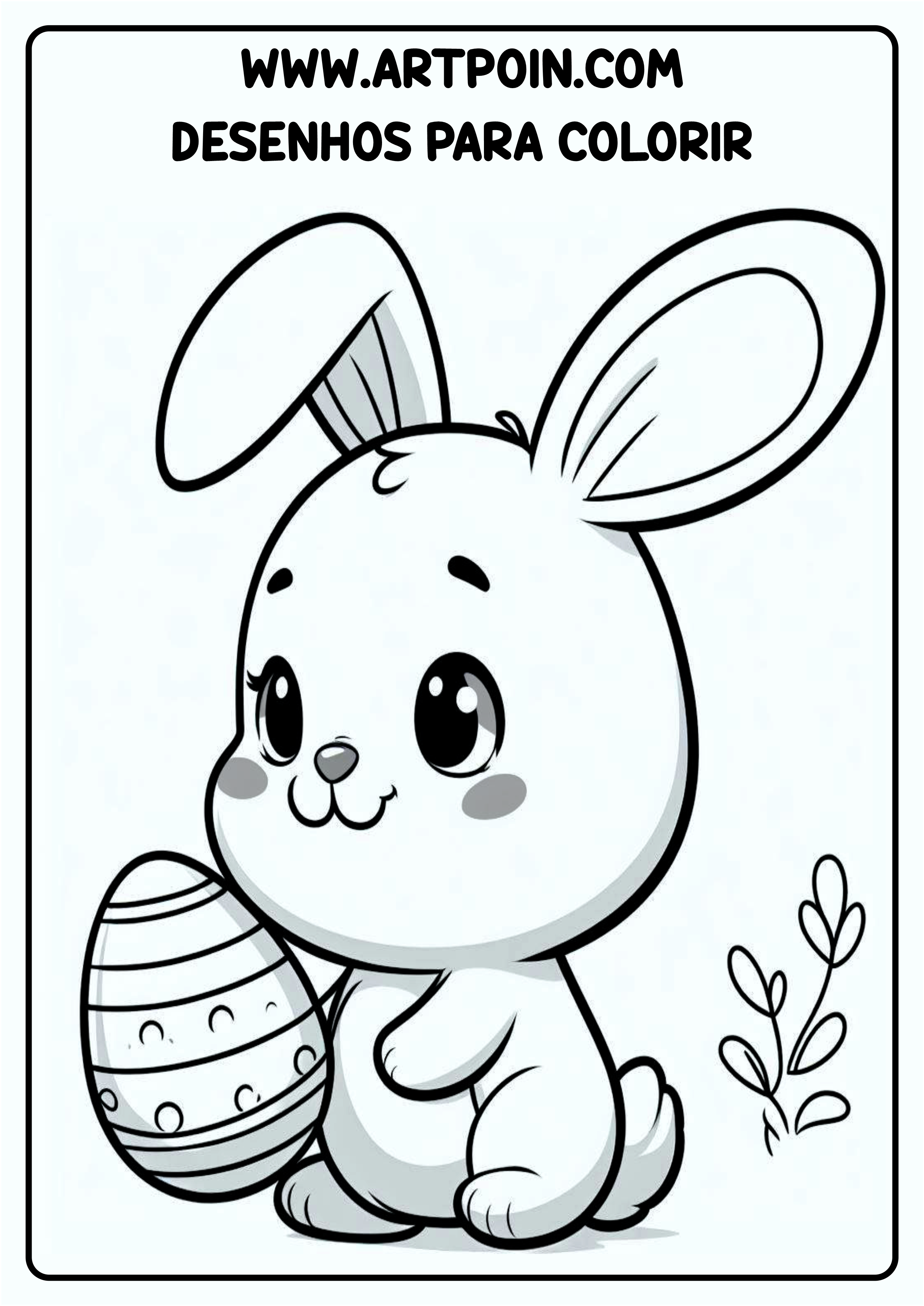 Coelhinho da páscoa desenho infantil para colorir ovo de chocolate png