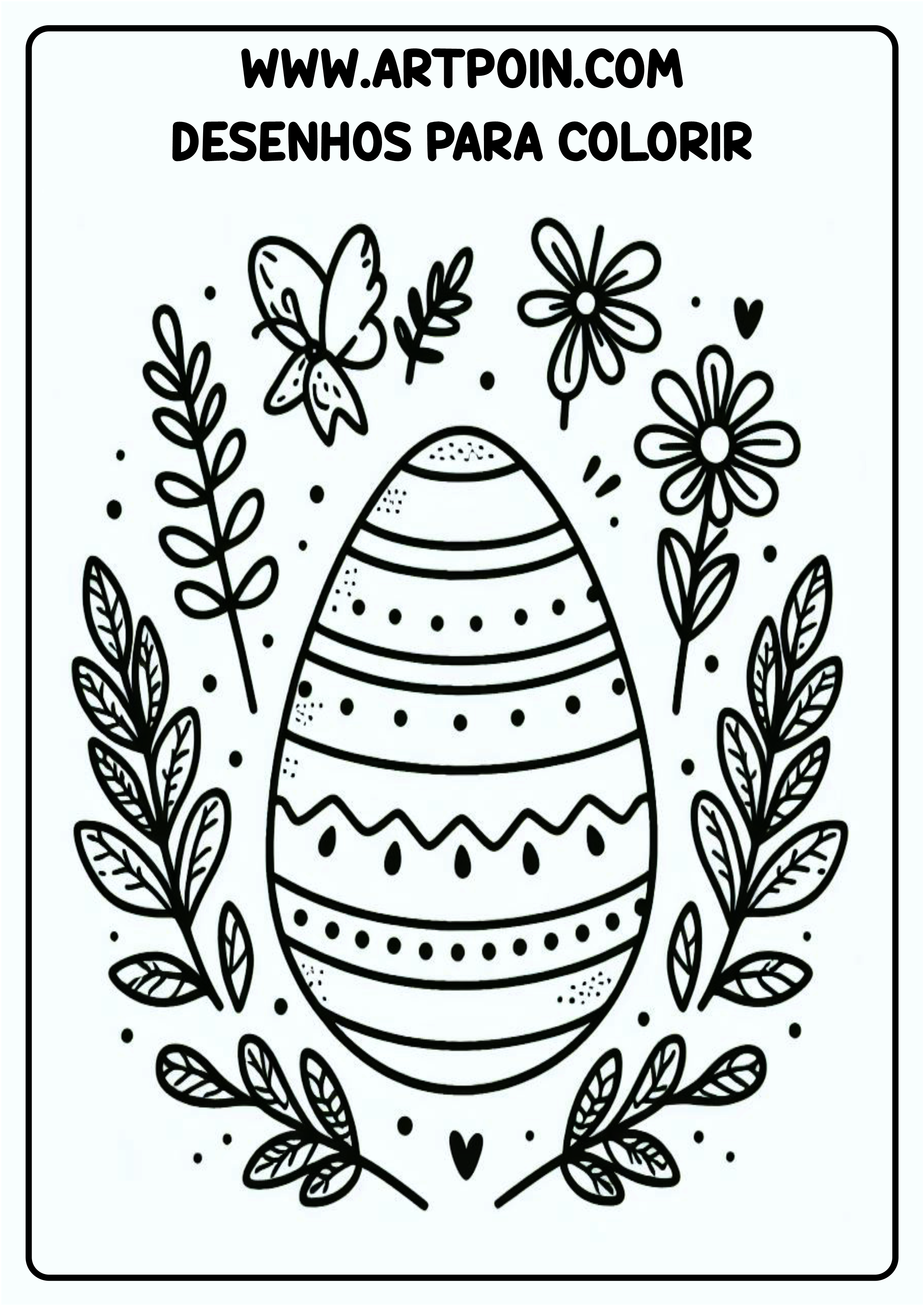 Desenhos para colorir símbolos da páscoa ovo de chocolate free coloring page png
