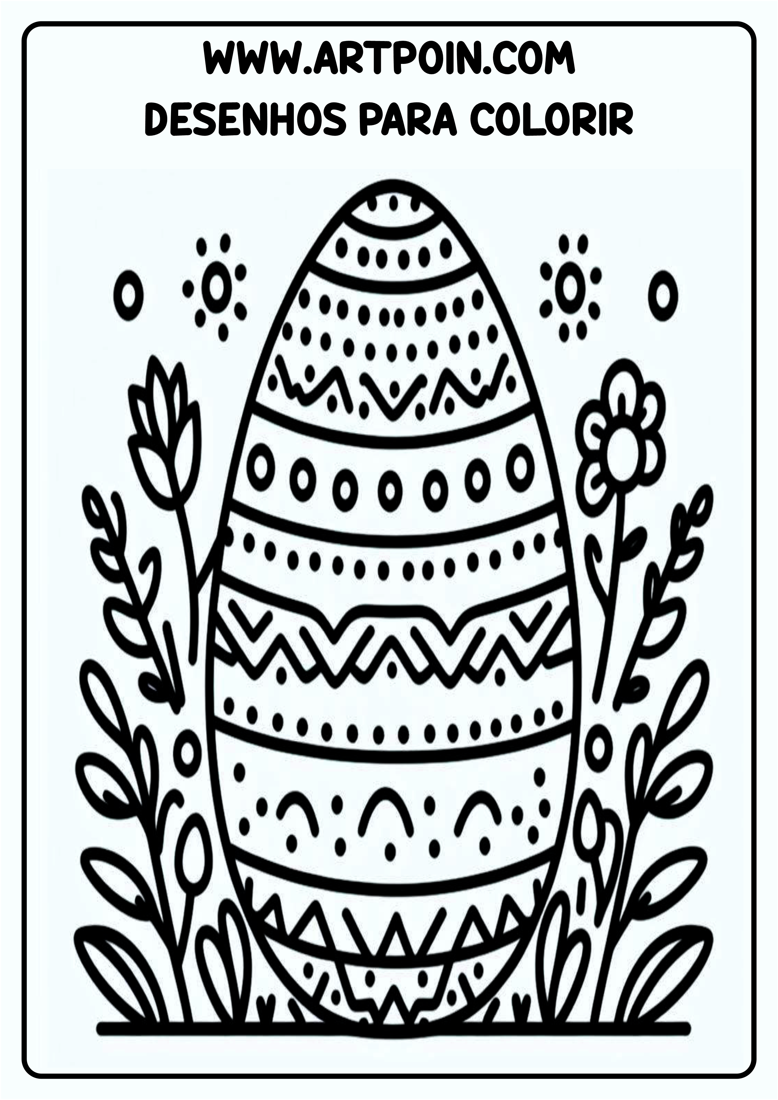 Desenhos para colorir símbolos da páscoa ovo de chocolate free coloring page ilustration png