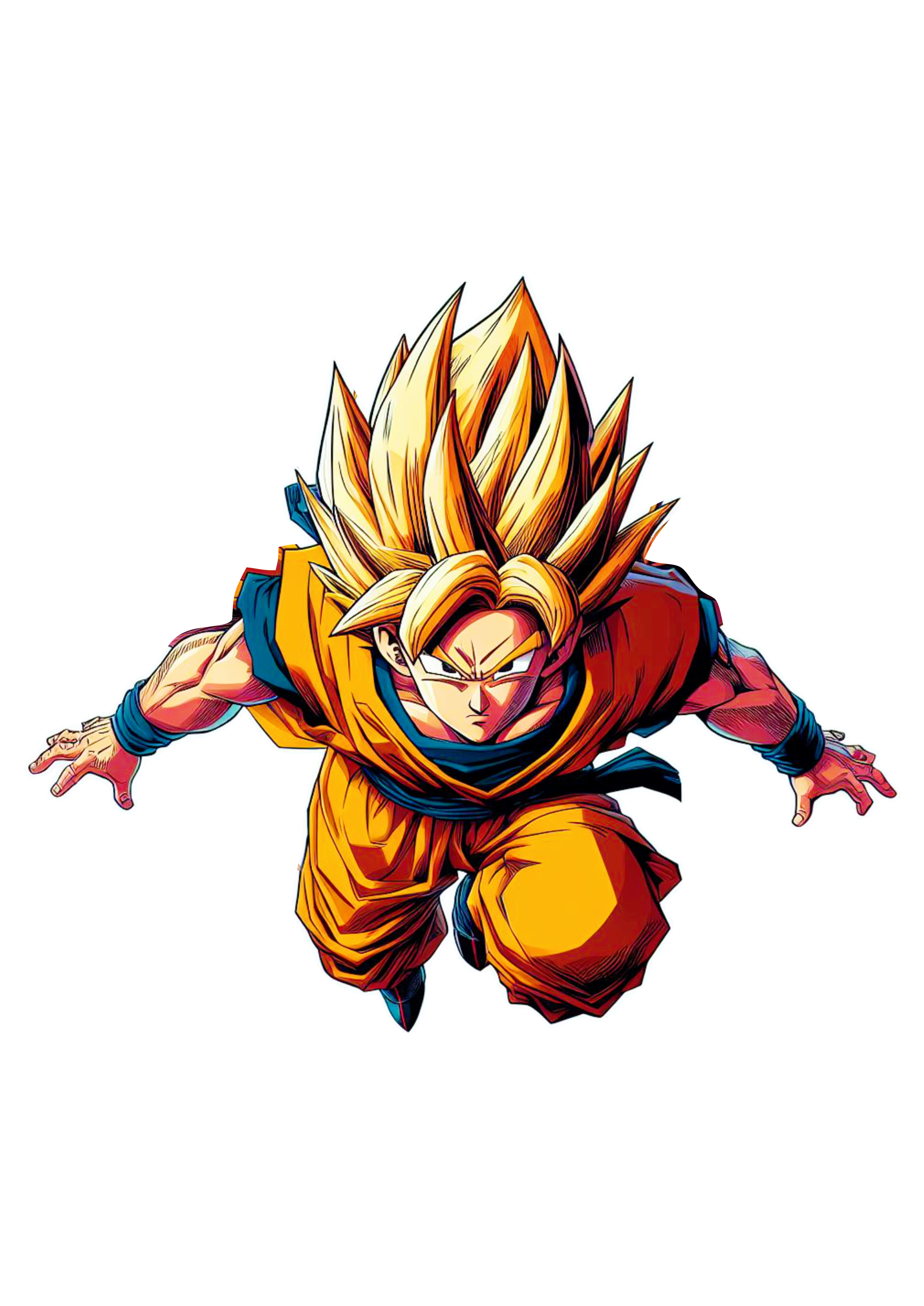 Goku super saiyajin voando anime png