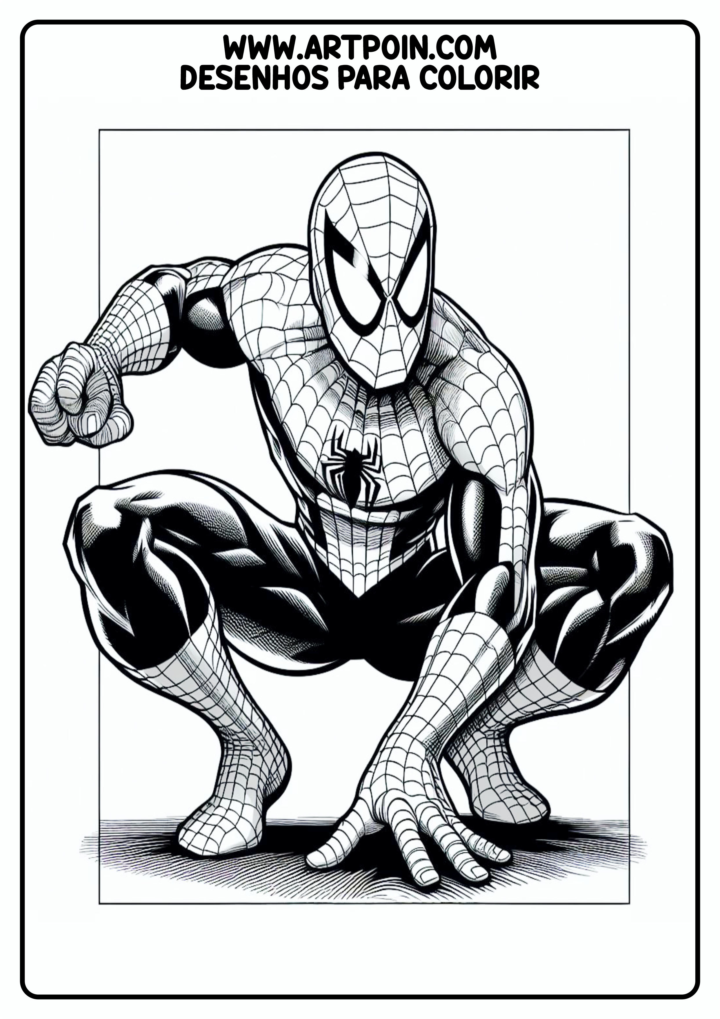 Desenho para colorir homem-aranha Marvel png
