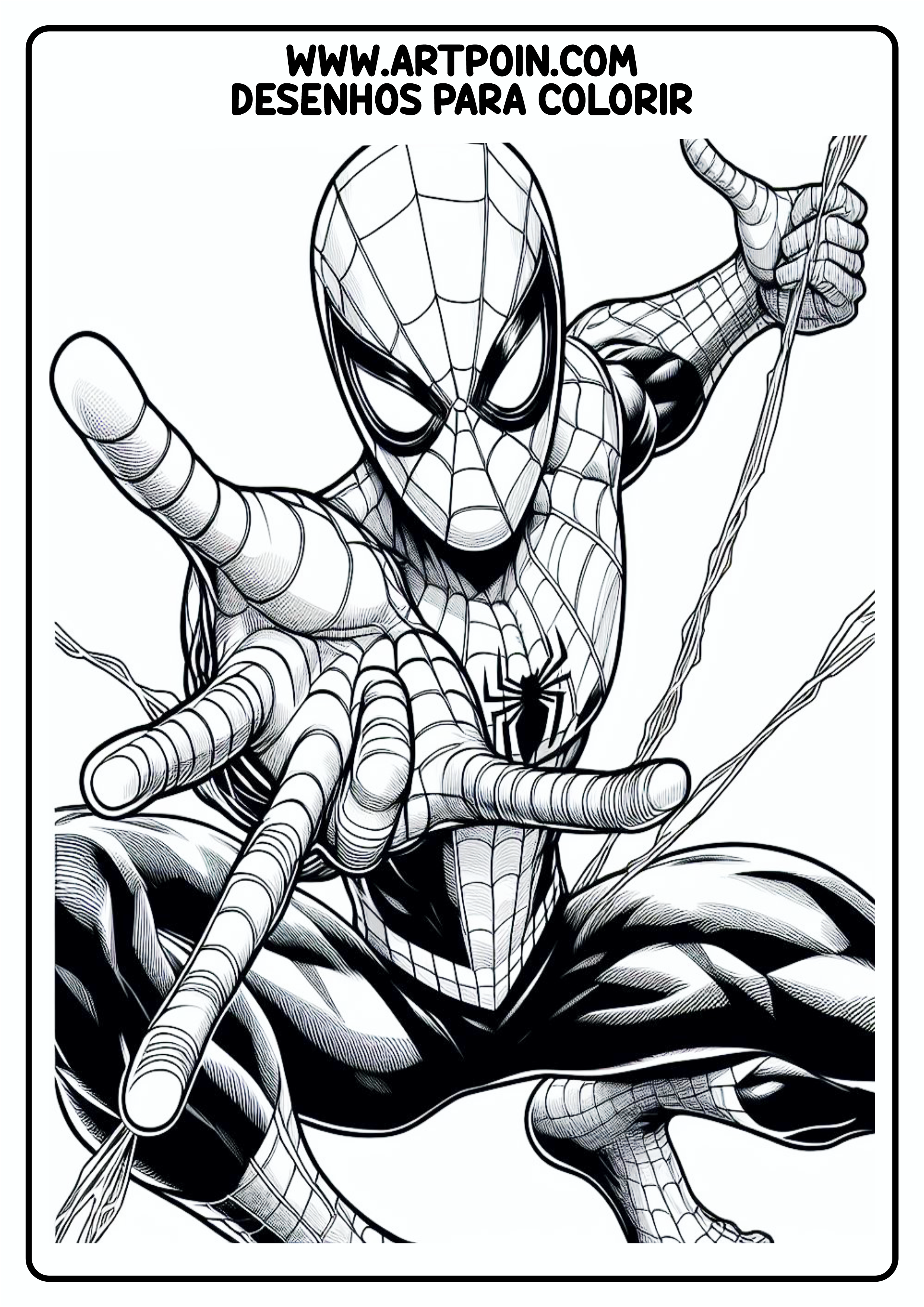 Desenho para colorir homem-aranha super herói png