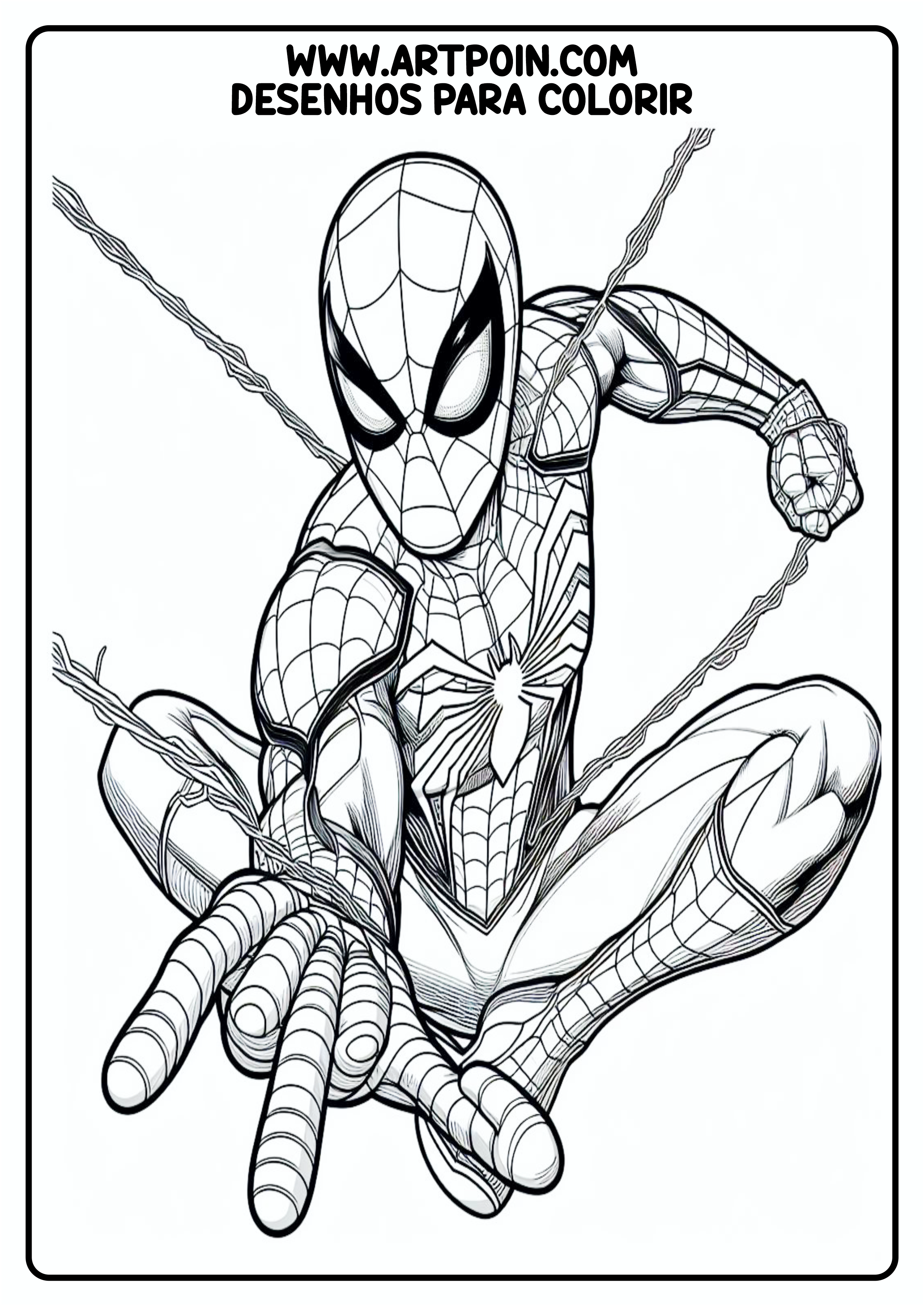 Desenho para colorir homem-aranha super herói Marvel png