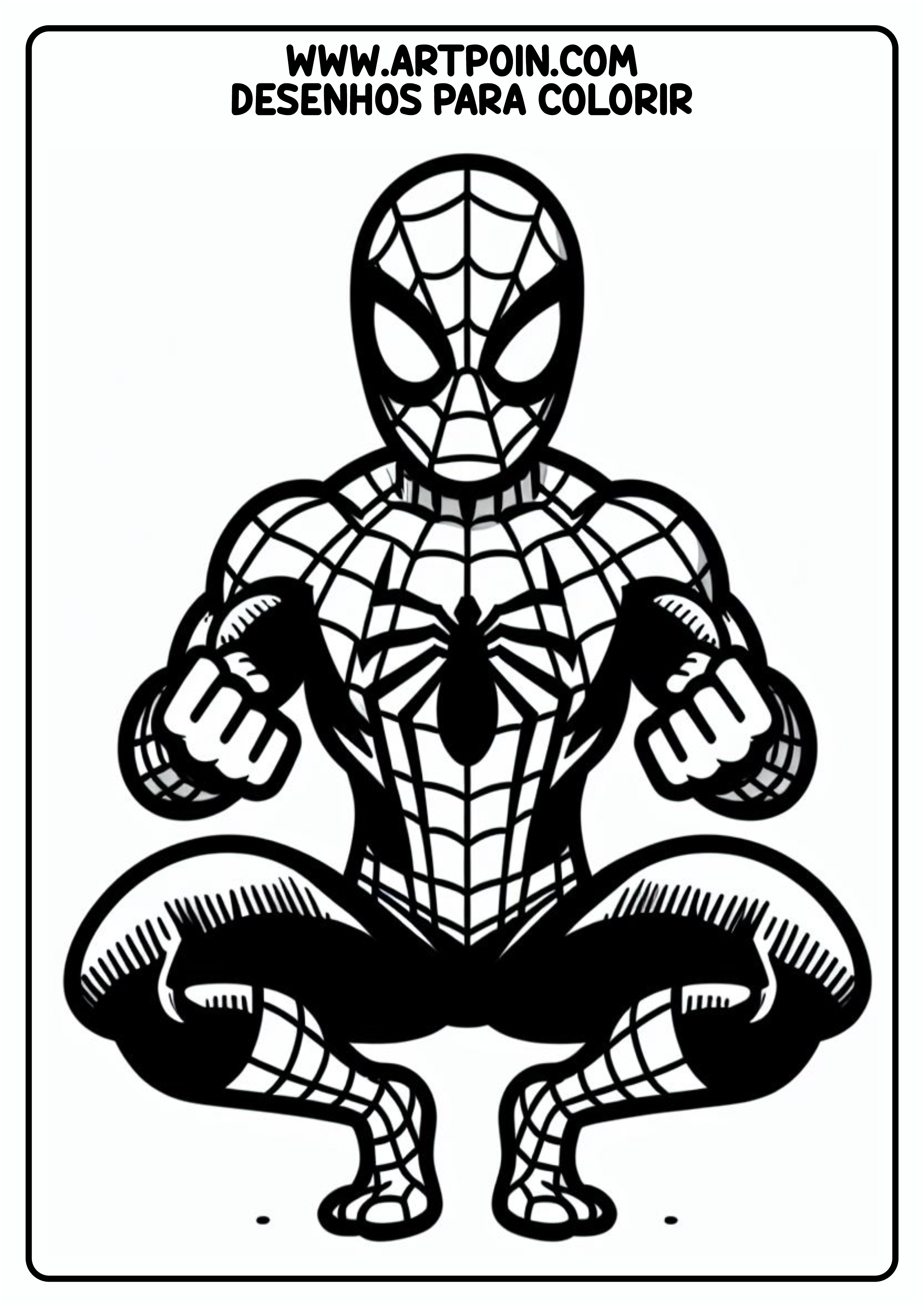 Desenho para colorir homem-aranha super herói Marvel simples png