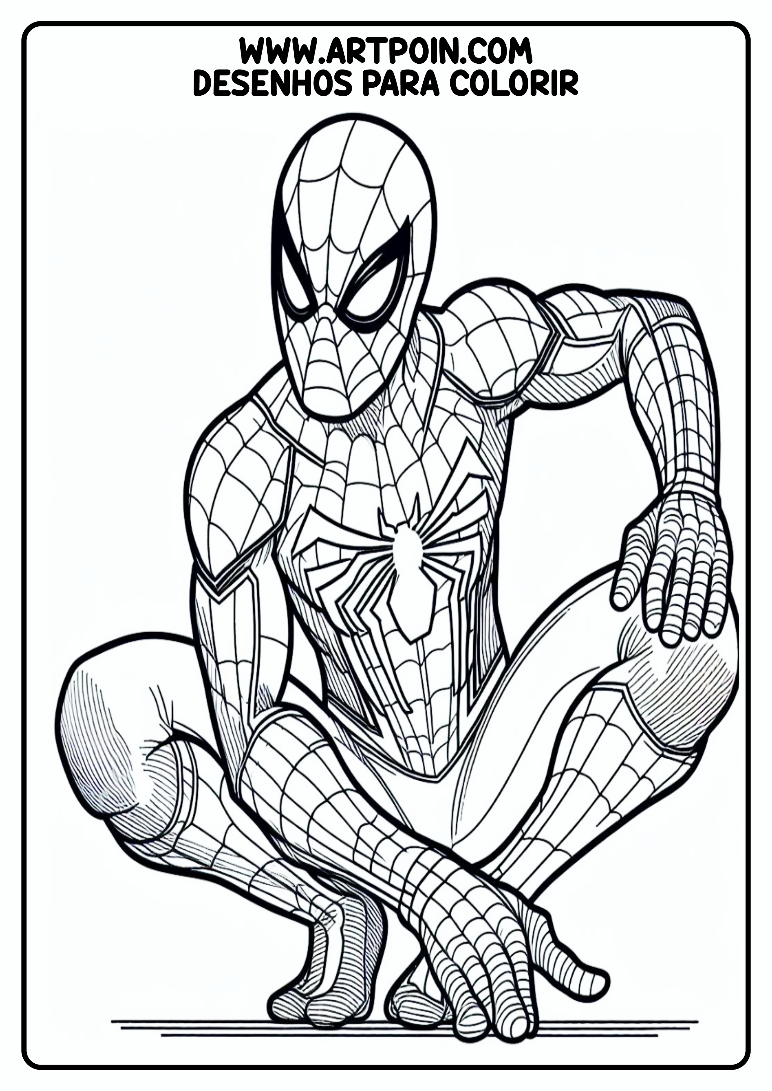 Desenho para colorir homem-aranha super herói Marvel artes gráficas png