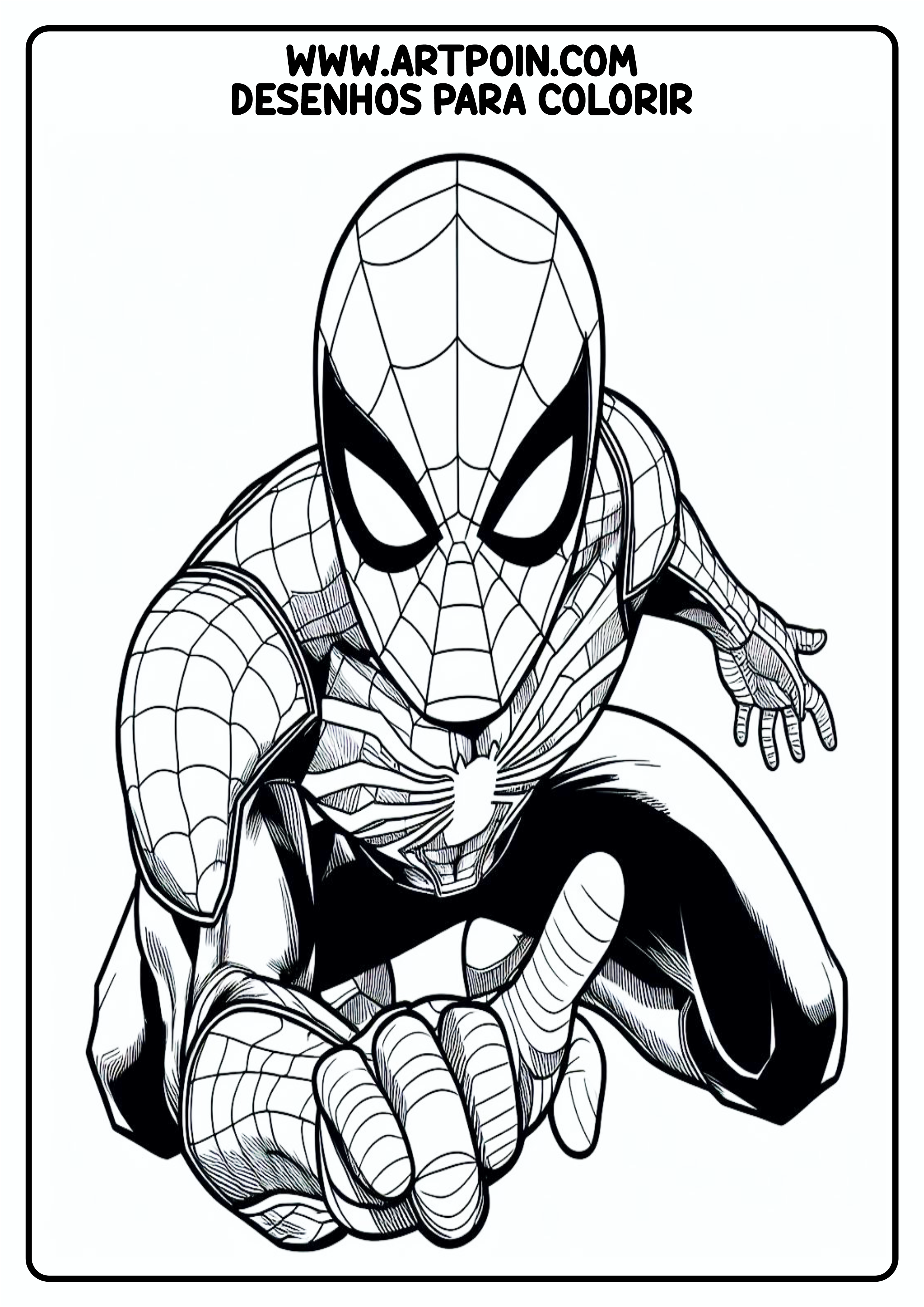 Desenho para colorir homem-aranha super herói Marvel artes gráficas para pintar atividade infantil para escola png