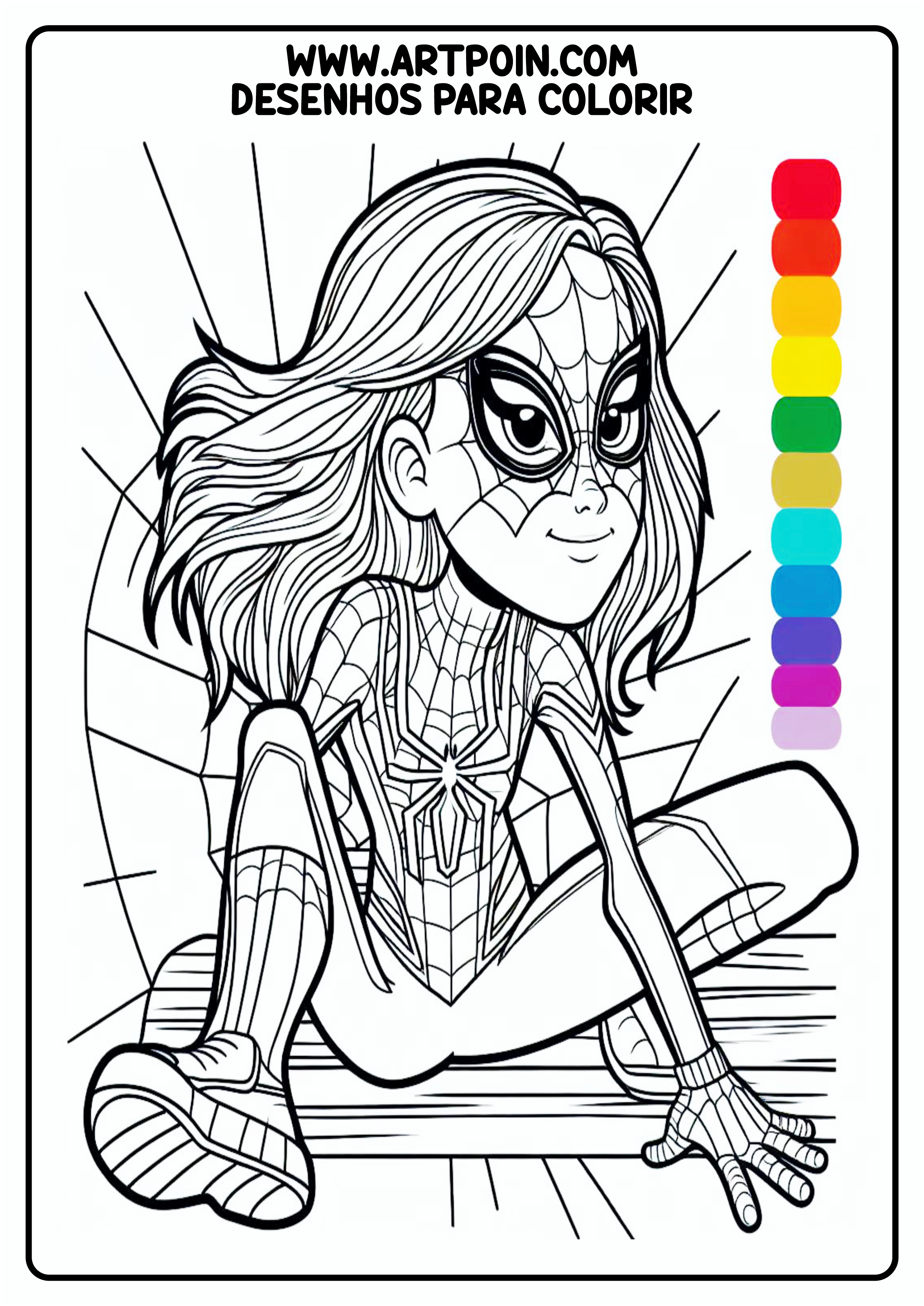Homem-Aranha spider-girl desenho para colorir artes visuais para imprimir atividades para crianças coloring page png