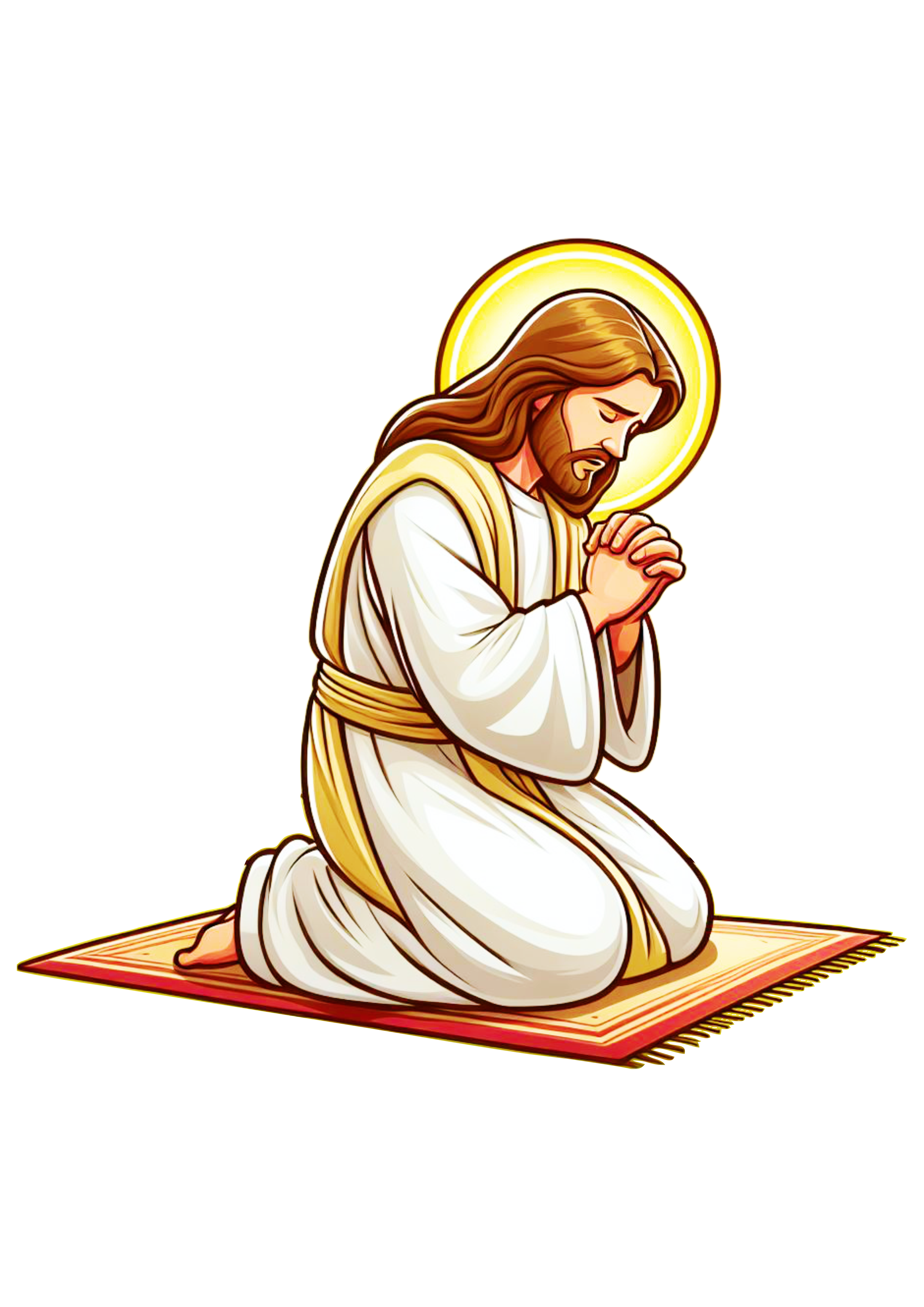 Momento de oração Jesus Cristo desenho religioso png