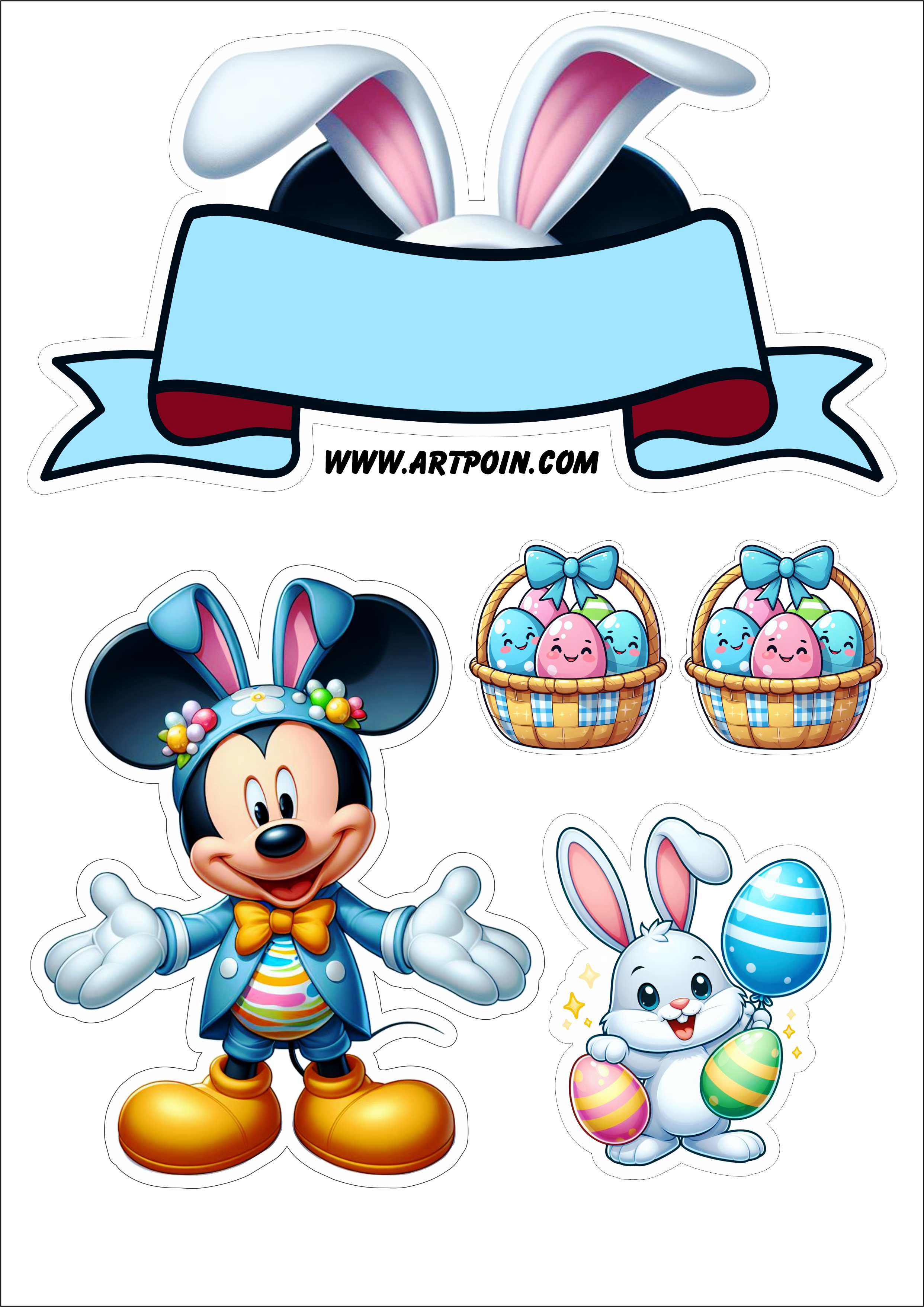 Disney Mickey mouse decoração de páscoa png