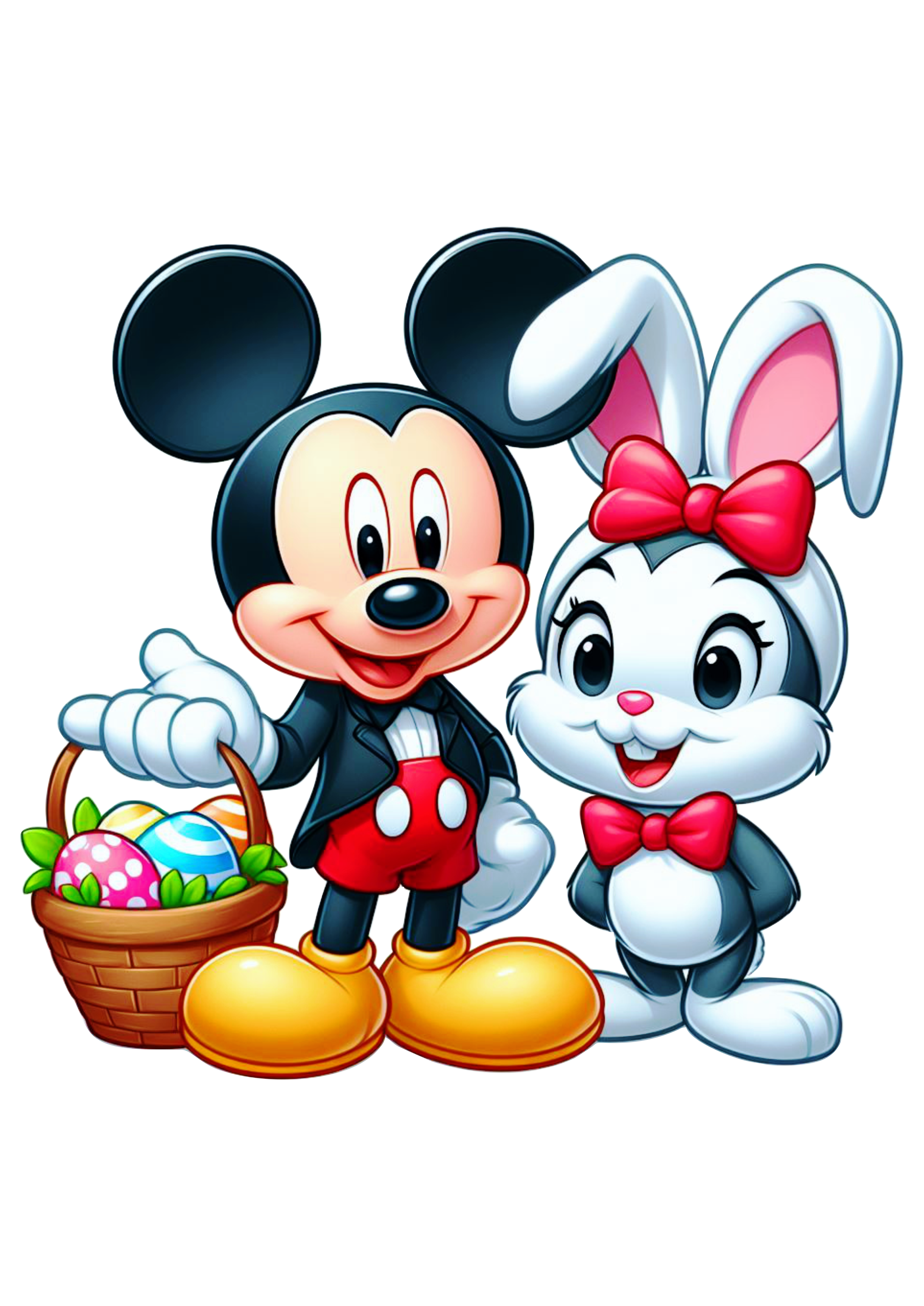 Disney Mickey mouse fantasiado de coelhinho da páscoa desenho infantil pack de imagens fofura png